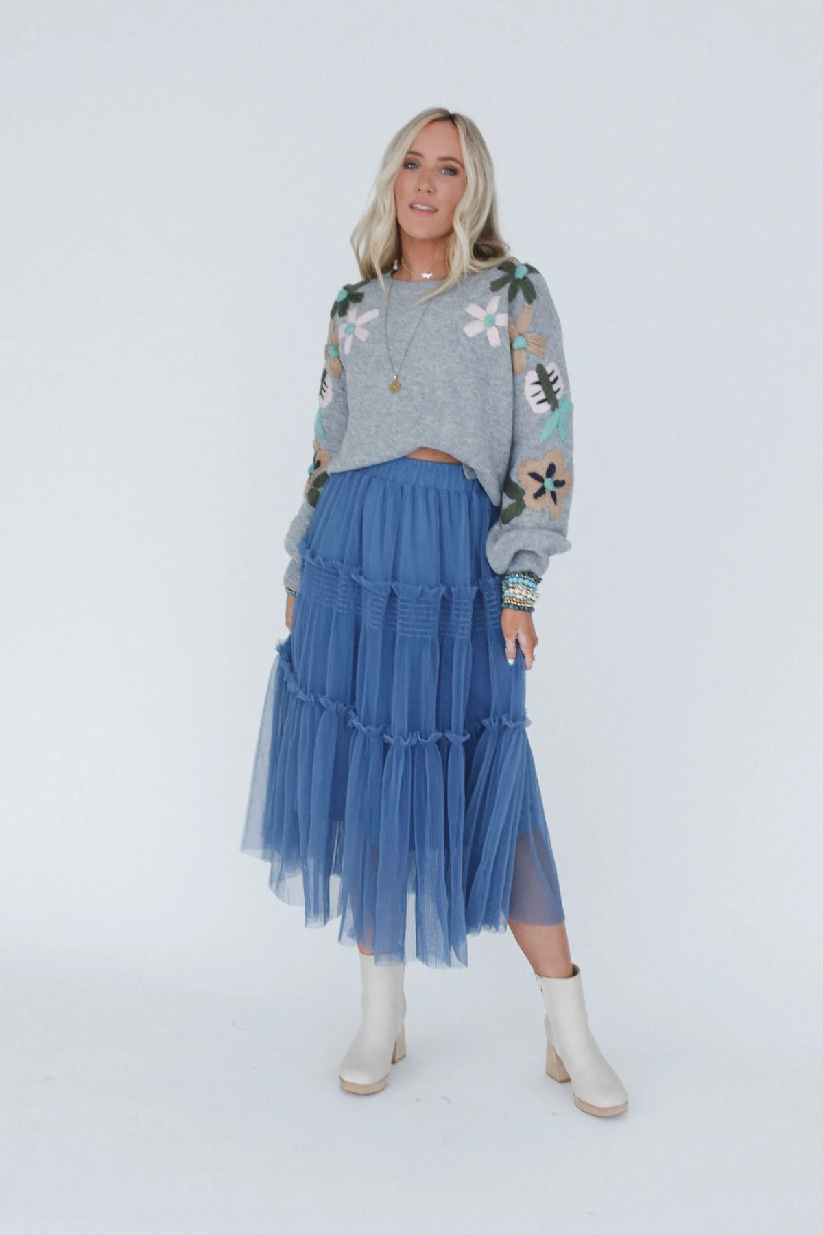 Sonoma Tiered Tulle Skirt - Blue - Image 4
