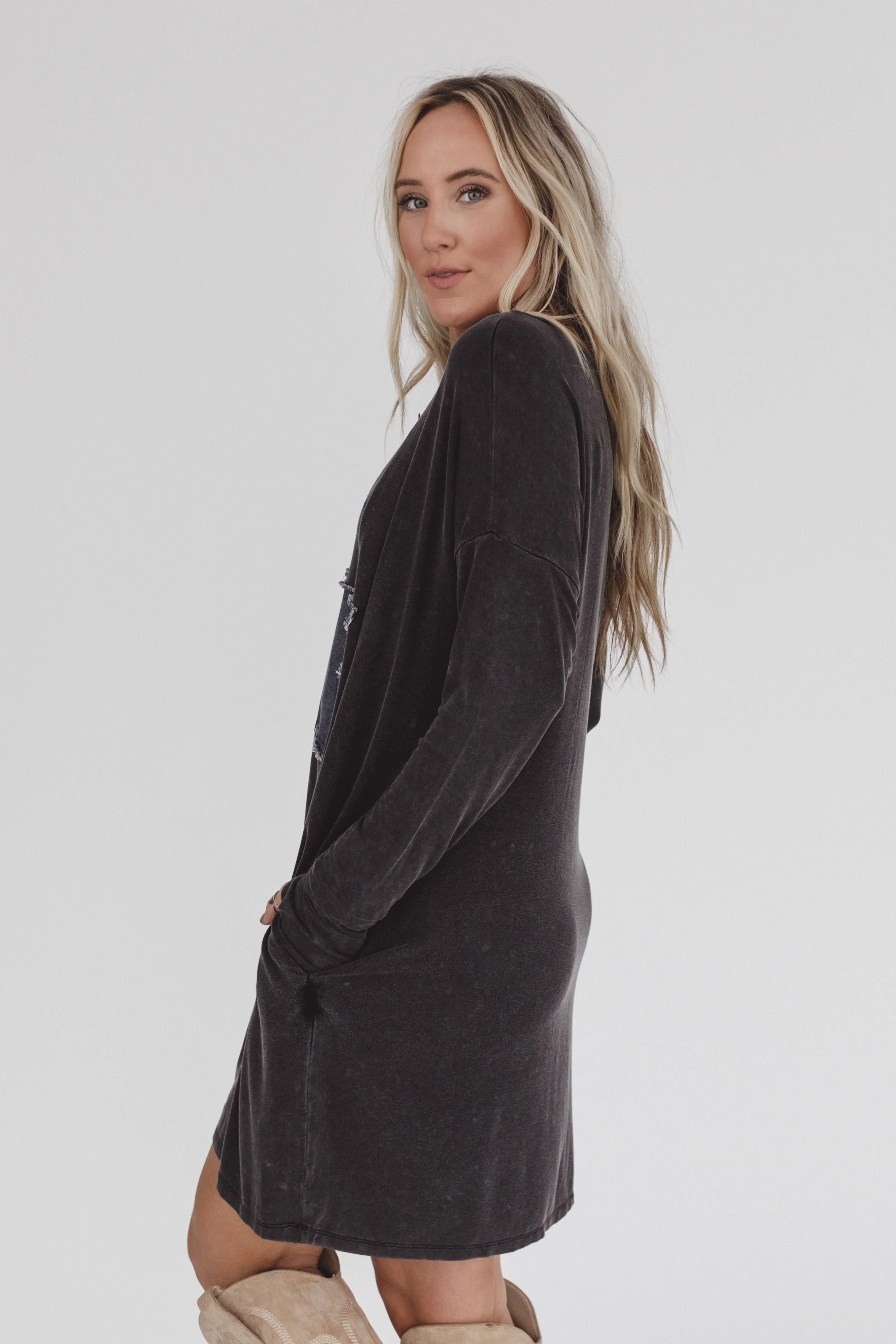 Sonora Star Patch Dress - Charcoal - Image 4