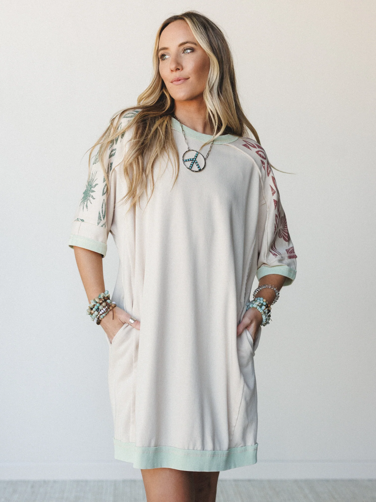 South Beach Sands Tee Dress - Oatmeal - Image 5