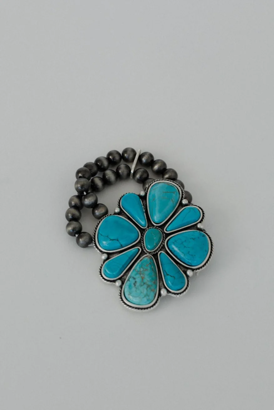 Southern Charm Stretch Bracelet - Turquoise - Image 3
