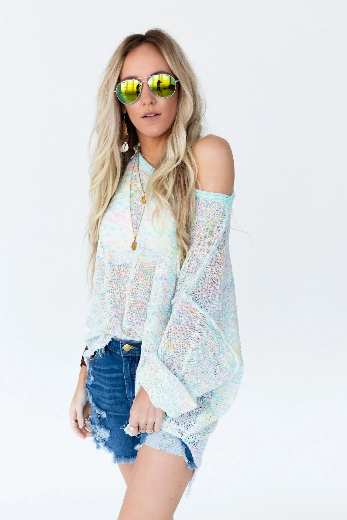 Speckled Beauty Pullover Sweater - Mint - Image 5
