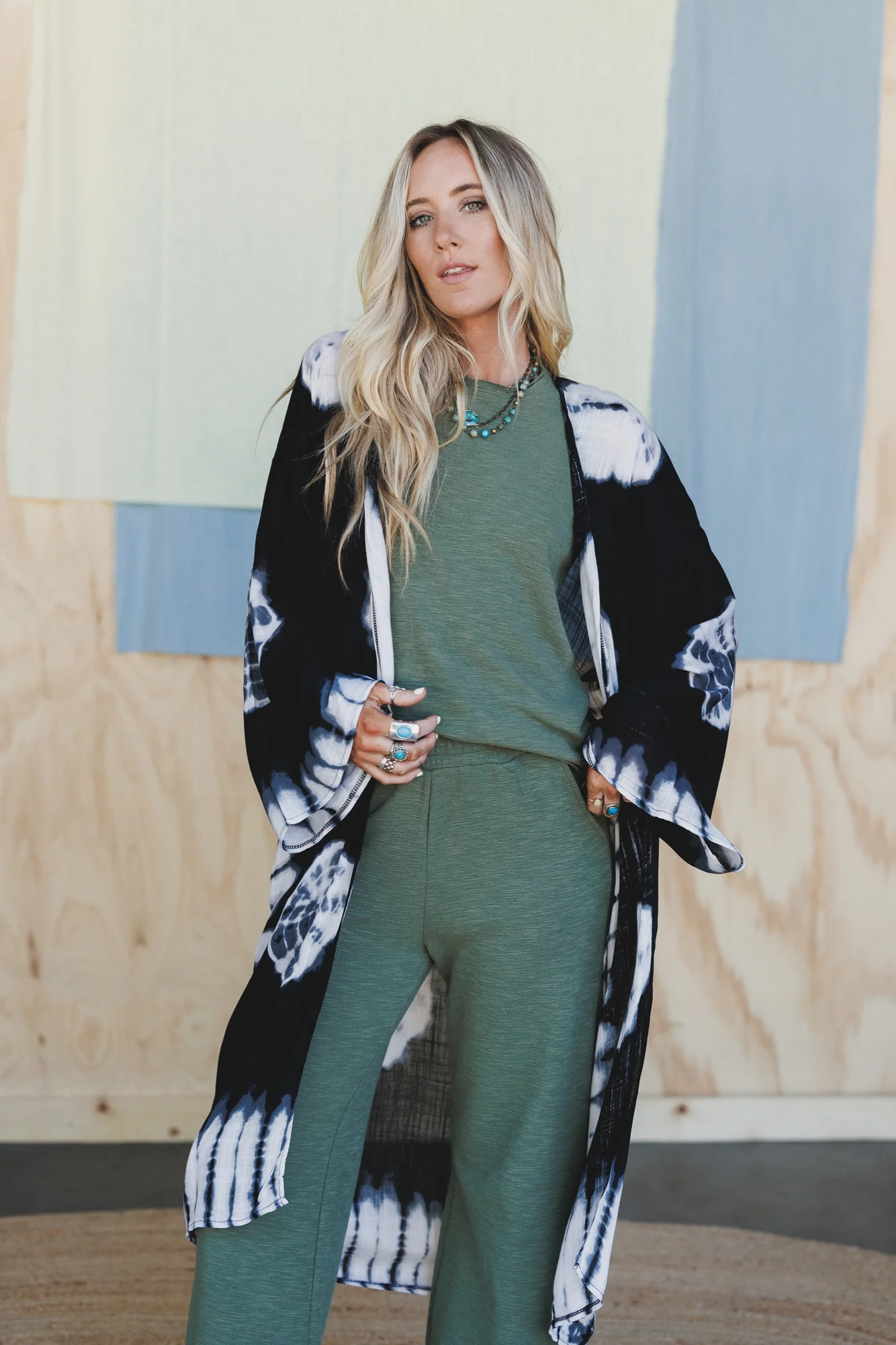 Spellbound Tie Dye Kimono - Black - Image 3