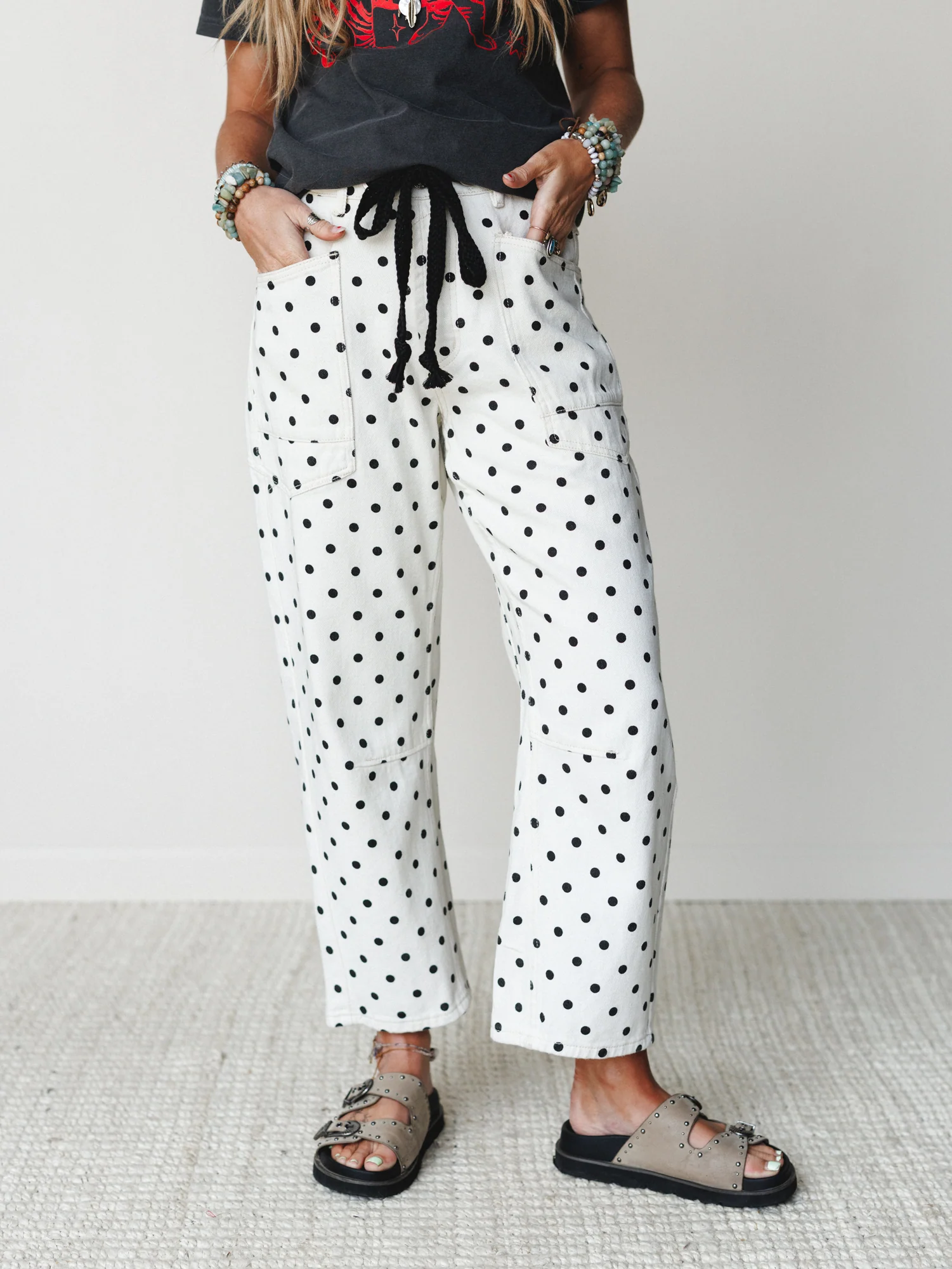 Spotted and Dotted Pants - Cream - Pre Order