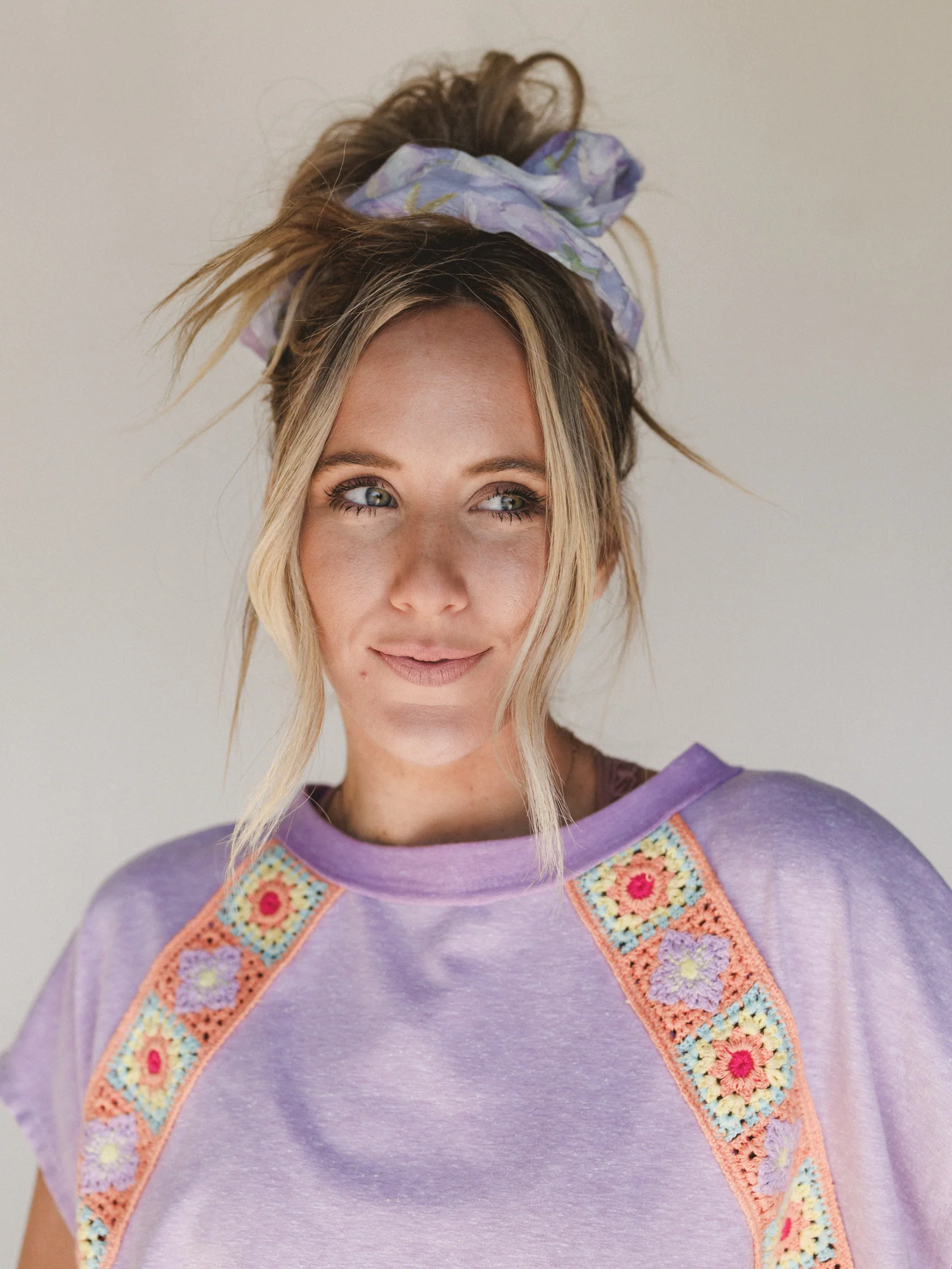 Spring Fever Hair Scrunchie  - Purple - Image 3