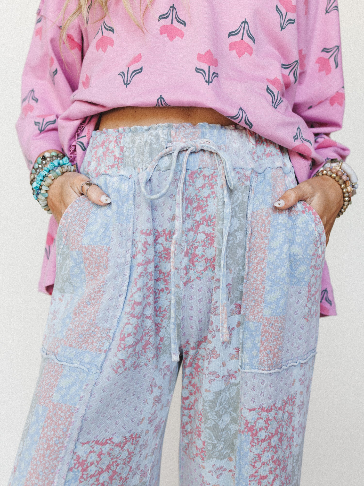 Spring Flower Pants - Peri Blue - Image 2