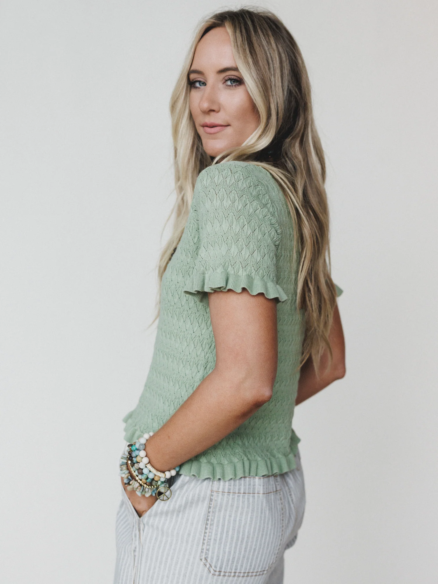 Spring Whisper Top - Light Sage - Image 2