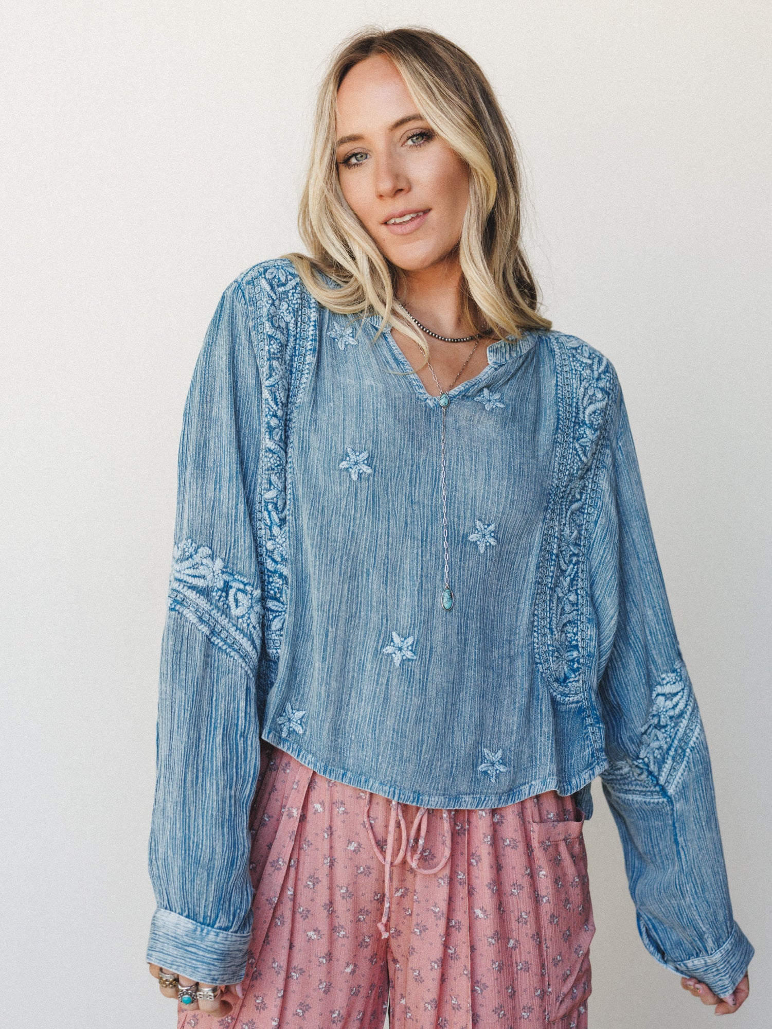 Star Flower Top - Blue - Image 2