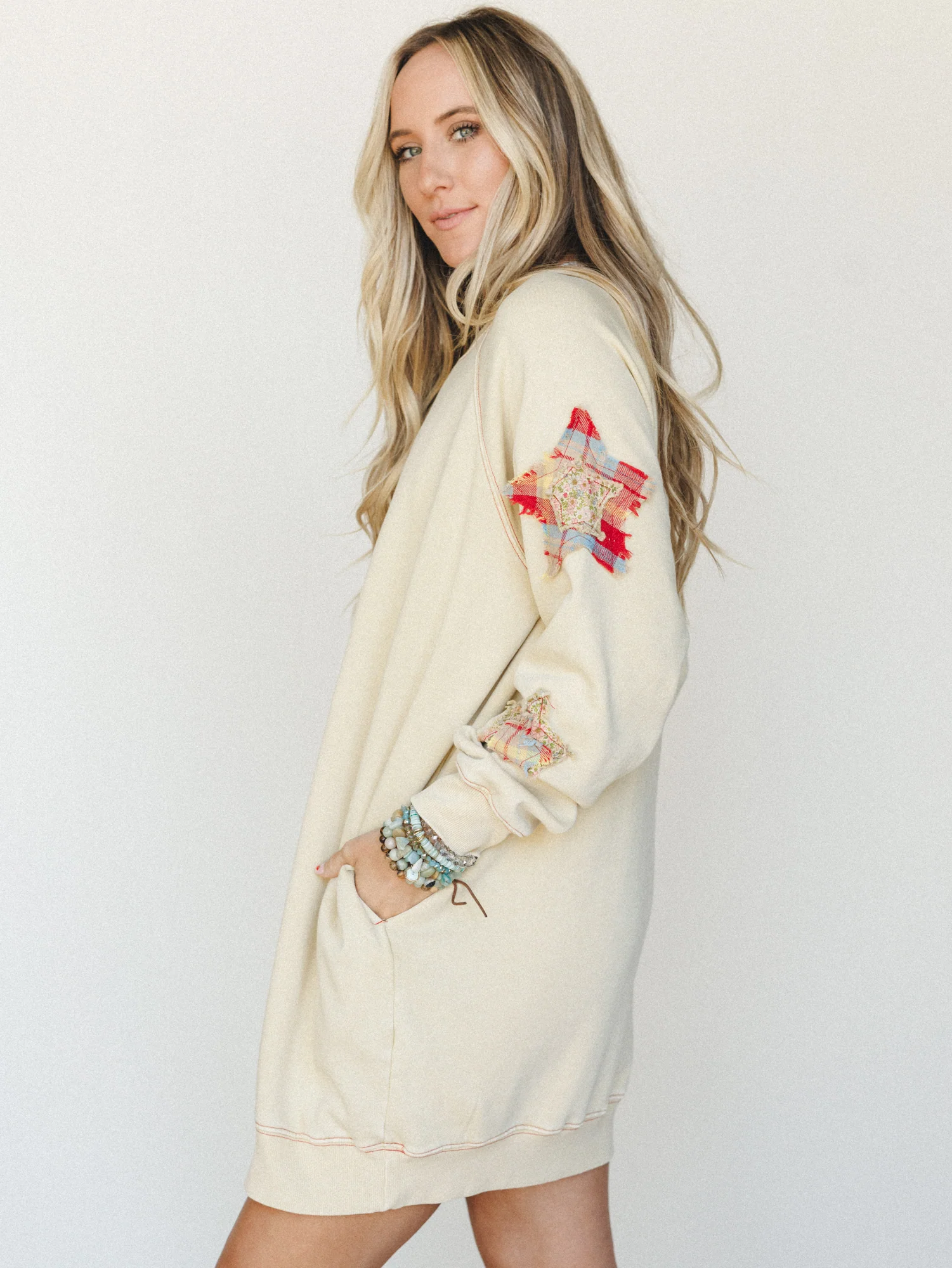 Starfall of Wonder Long Sleeve Dress
 - American Pear - Image 2
