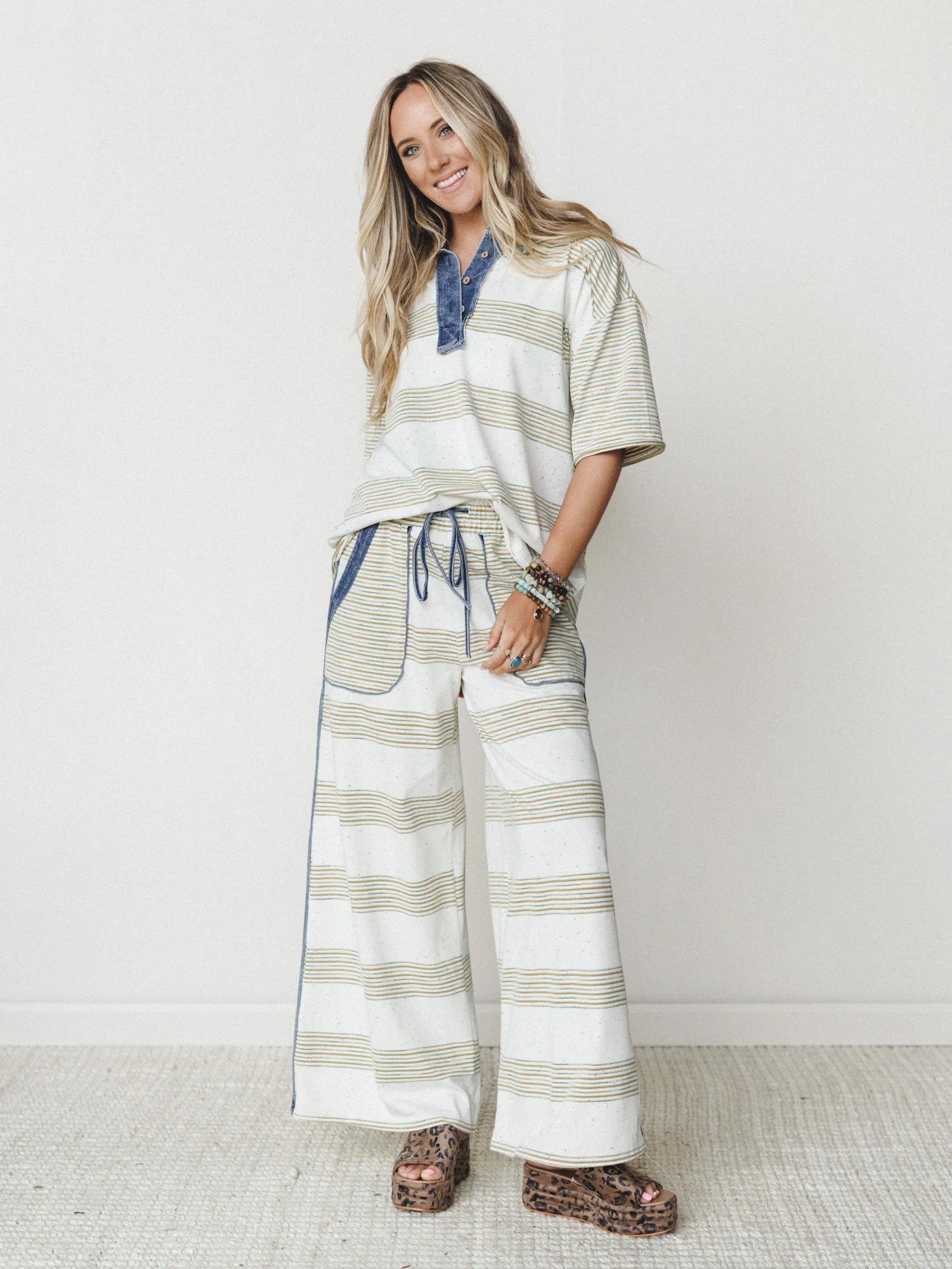 Striped Shores Pants - Olive - Image 6