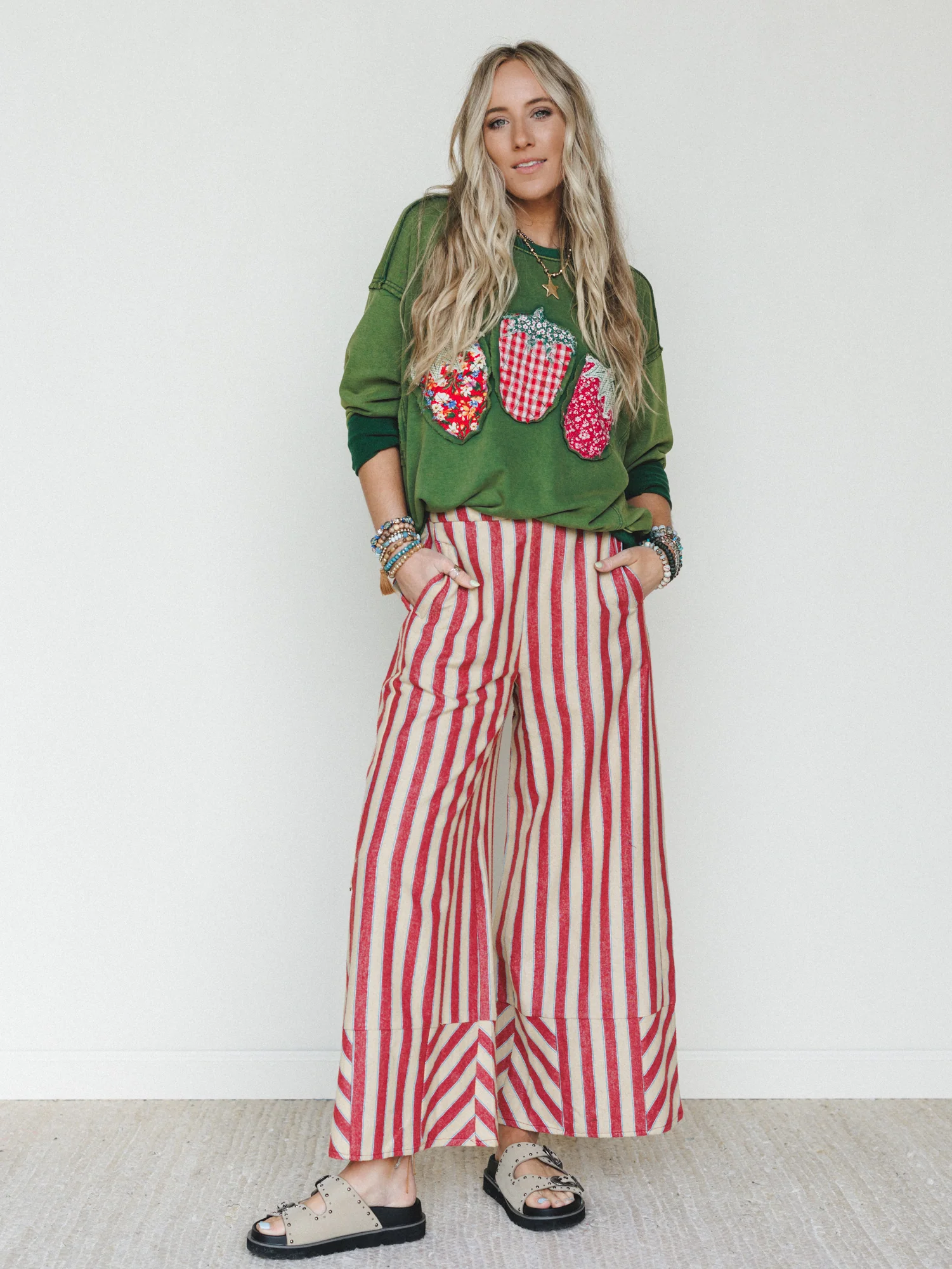 Striped Strawberry 3 Piece Bundle - Juniper Green - Image 4