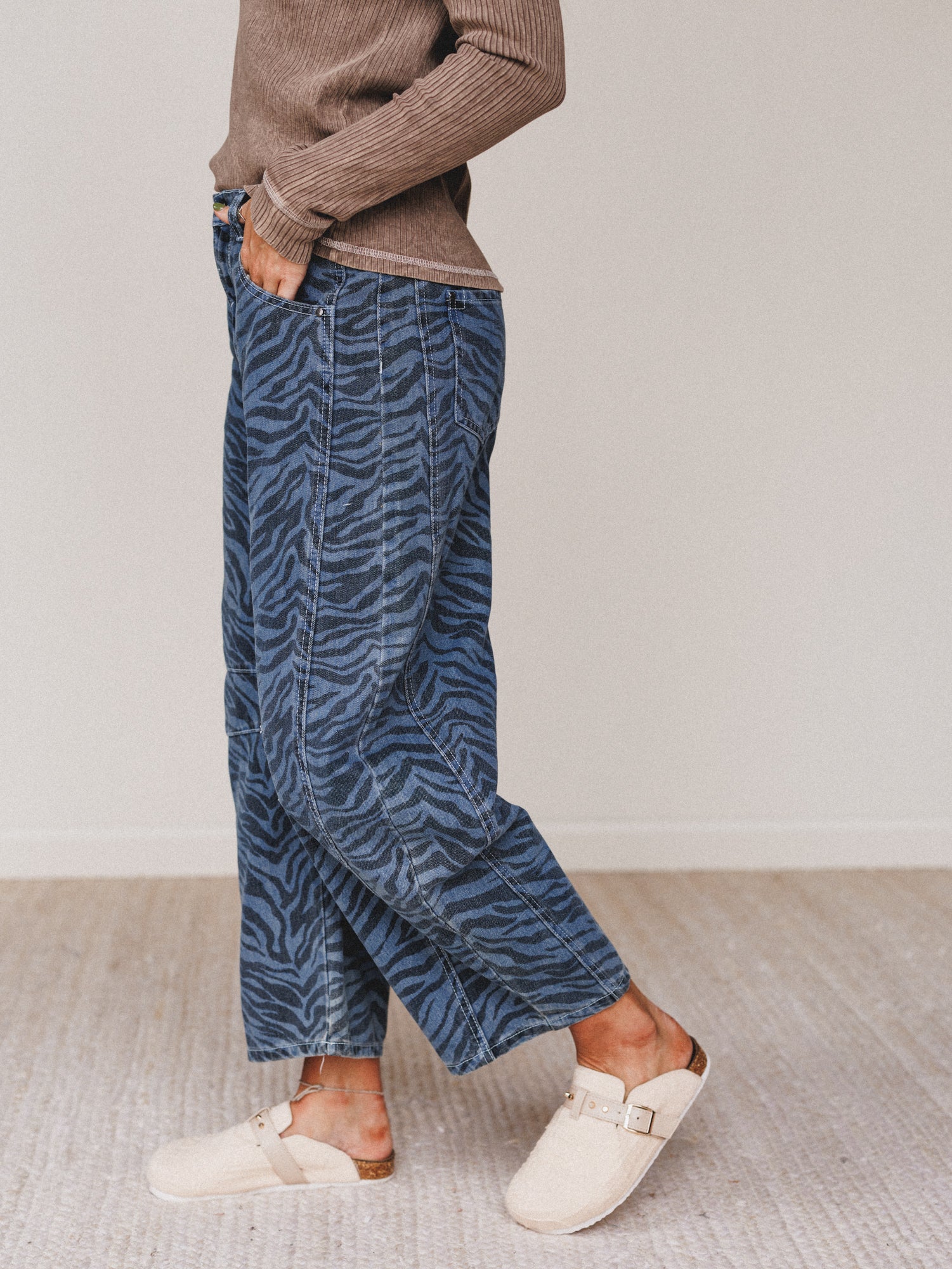 Saddle Sky Animal Print Pants - Denim - Image 3