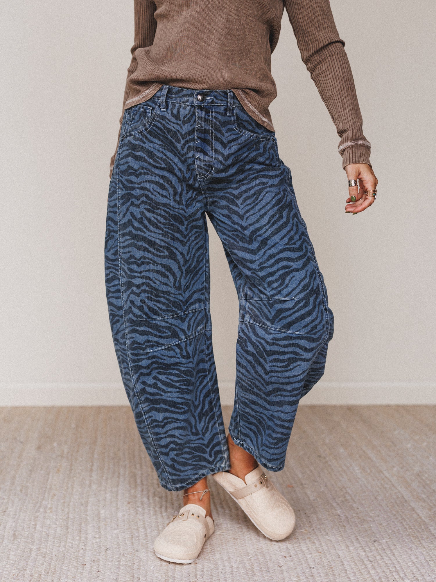 Saddle Sky Animal Print Pants - Denim - Image 4