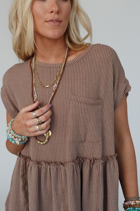 The Nest Subtle Escape Textured Dress - Acorn - Image 6