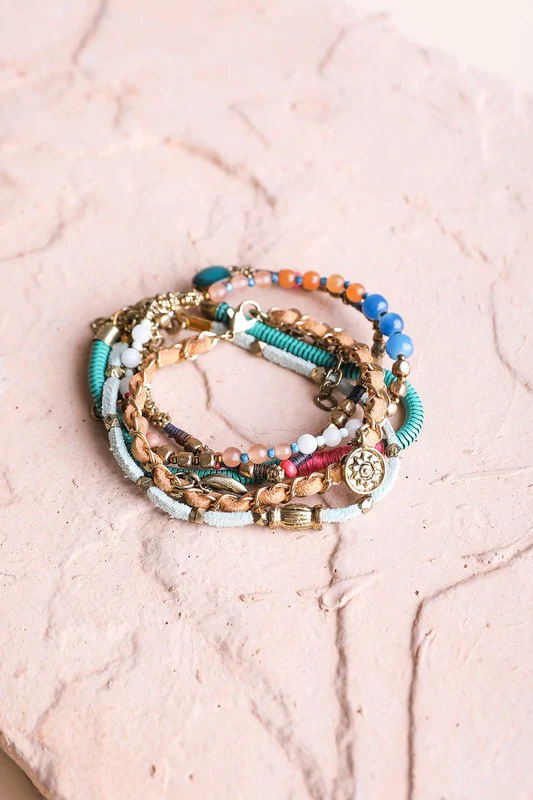 Sunburst Stacked Bracelet Set - Multi - Image 3