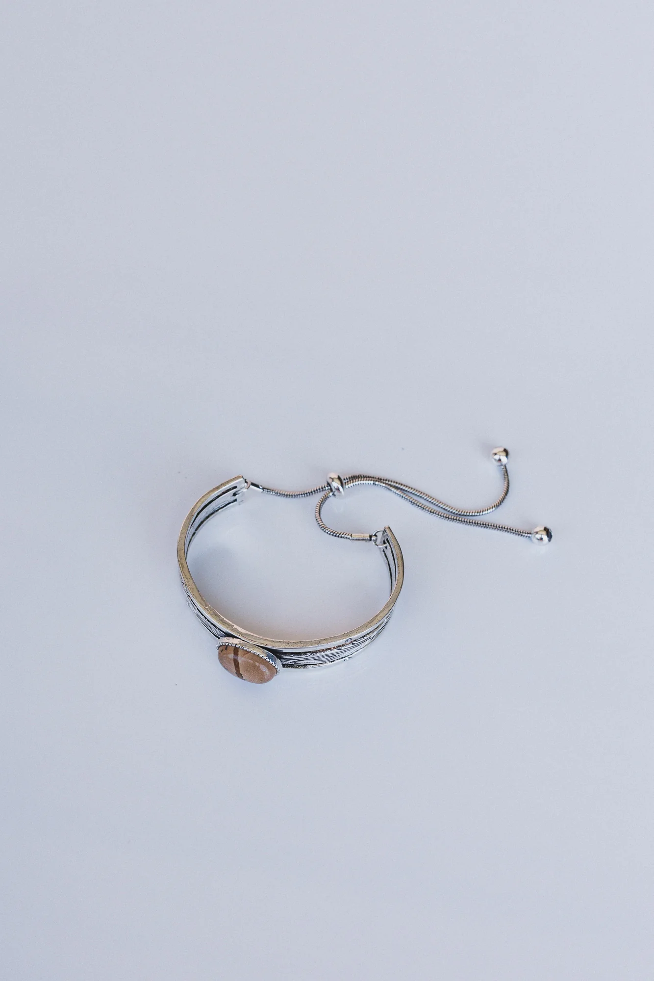 Sundancer Pull Clasp Cuff Bracelet - Jasper Silver - Image 4