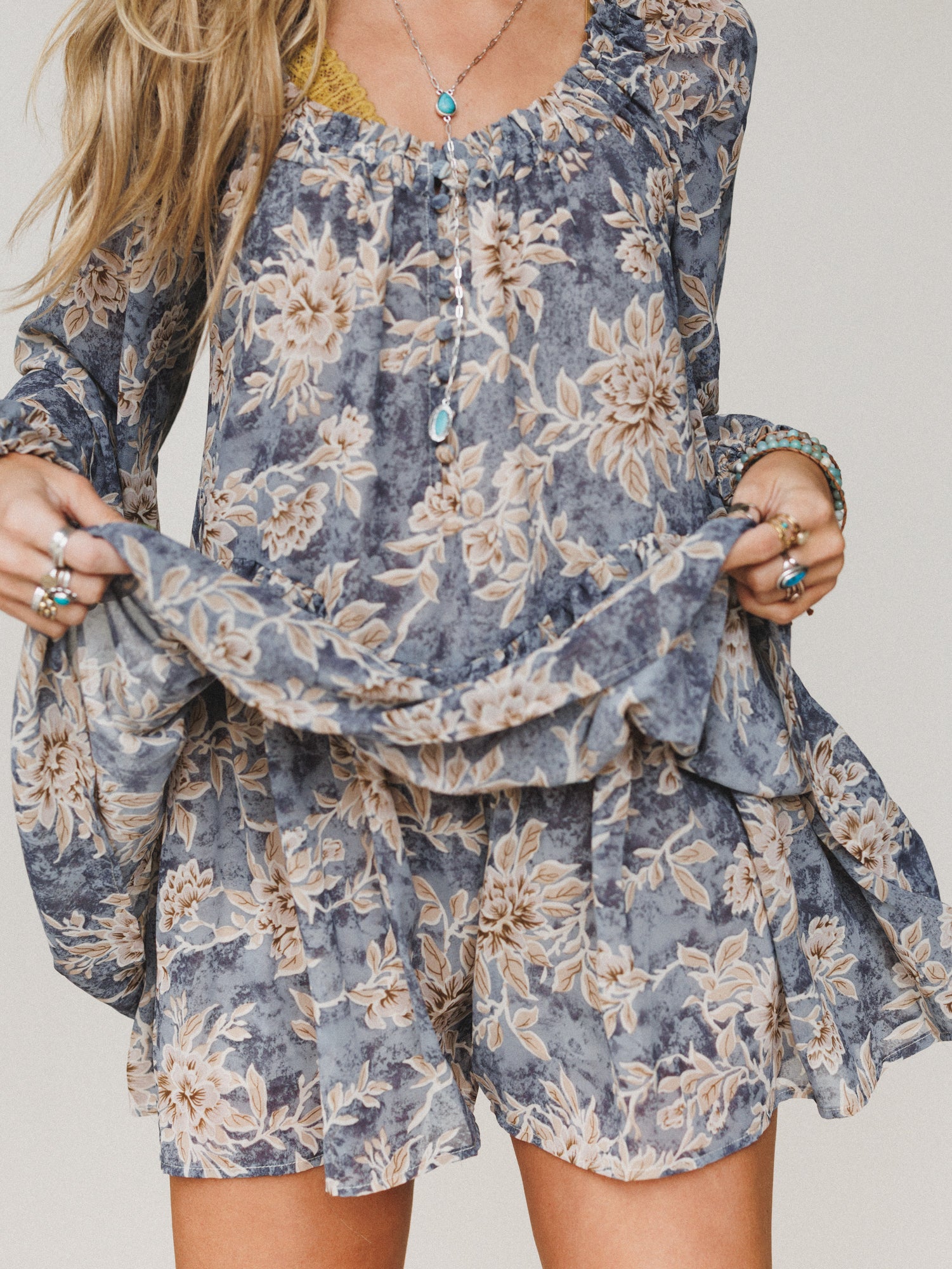 Sunday Forever Floral Romper - Navy - Image 4