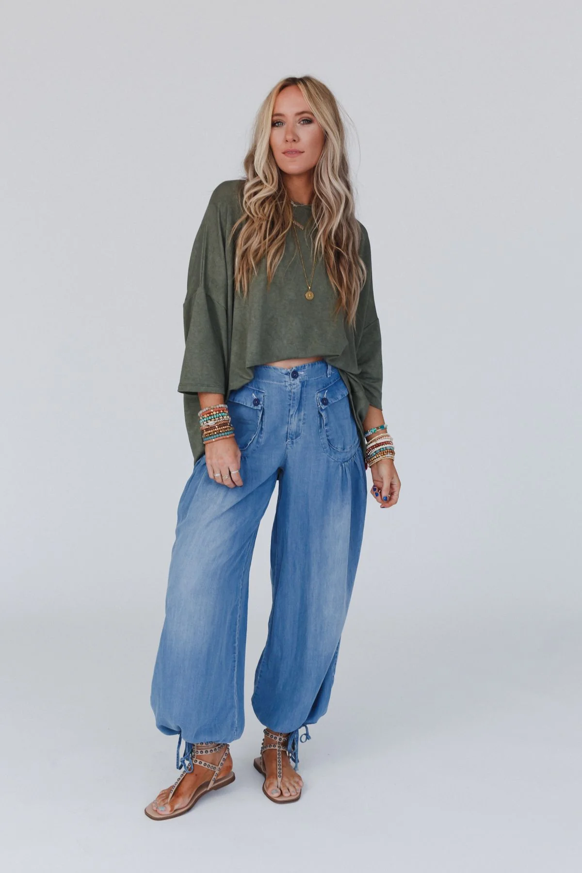 The Nest Sunday Stroll Oversized Tee - Olive - Image 8