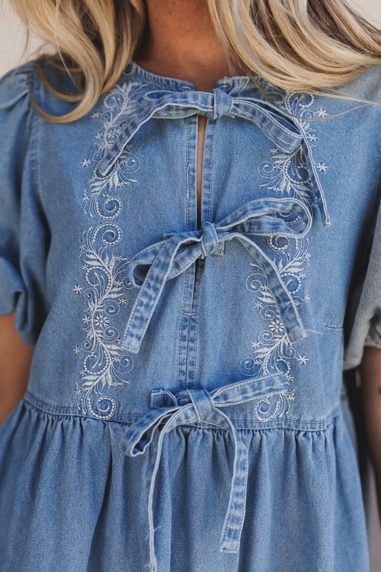 Sunset Doll Denim Dress - Medium Wash - Image 2