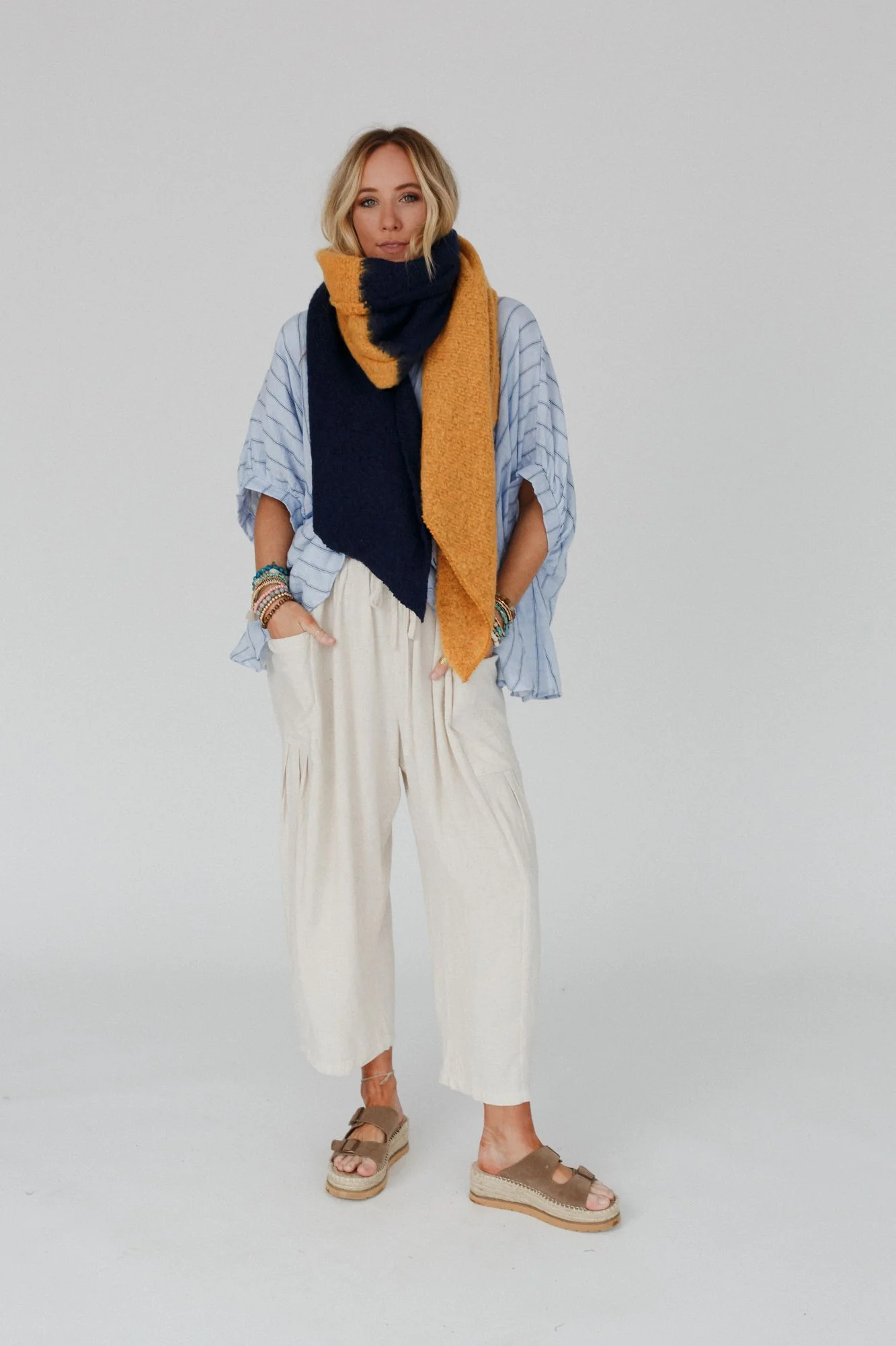 Sunset Shades Cozy Scarf - Navy Multi - Image 3