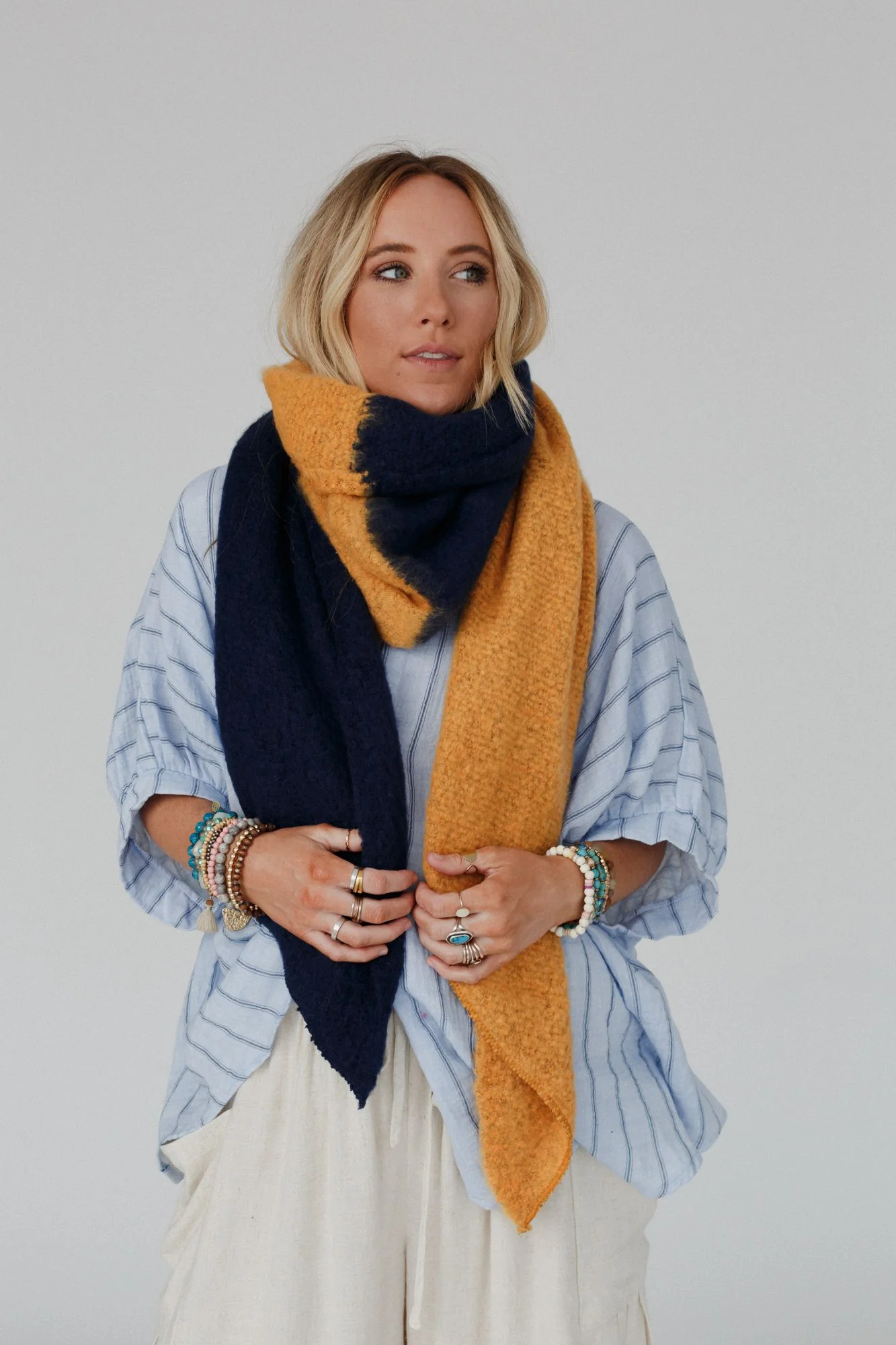 Sunset Shades Cozy Scarf - Navy Multi - Image 5