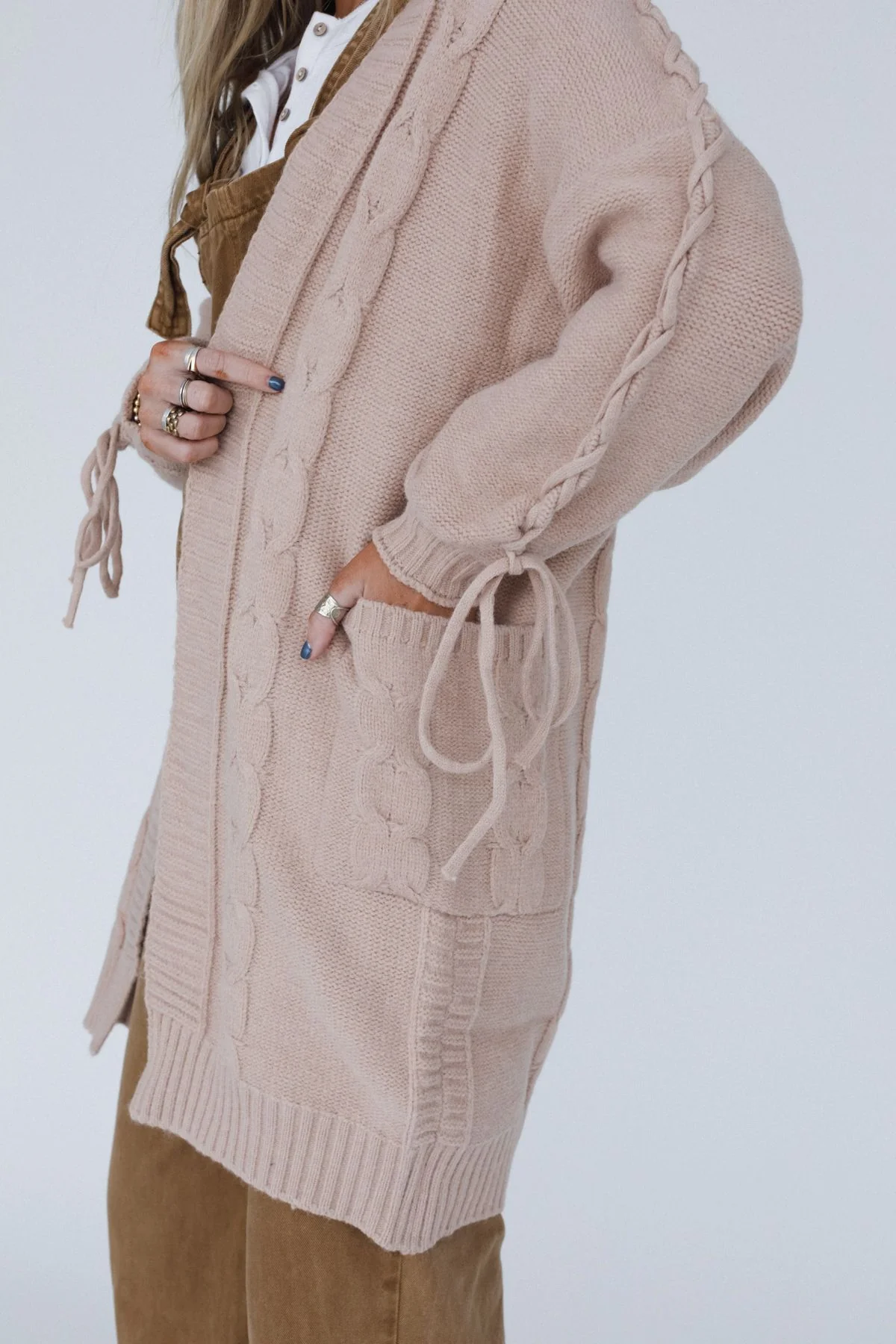 Sunset Snuggle Cardigan - Khaki - Image 3