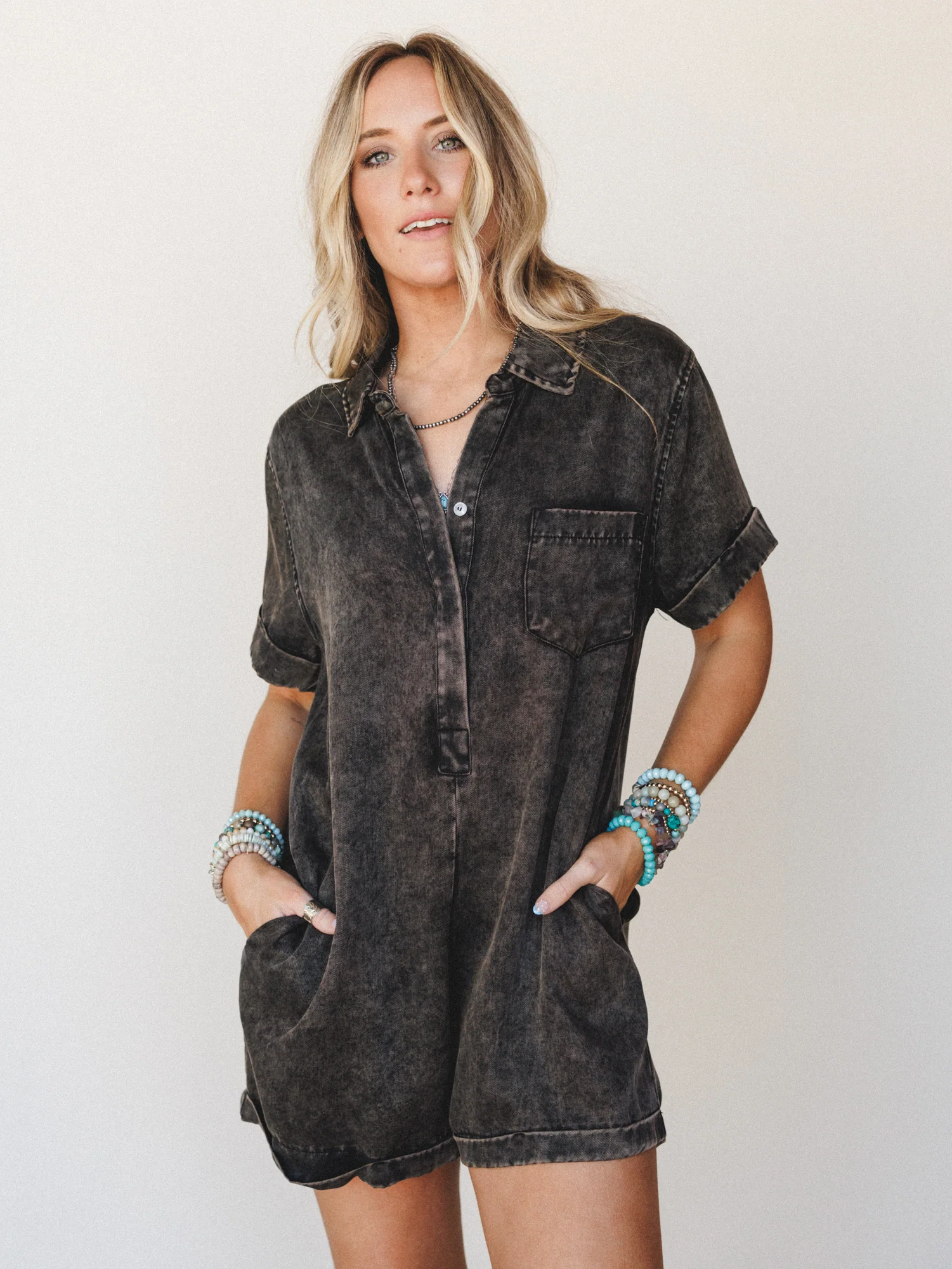 Sunshine Ready Romper - Ash Black