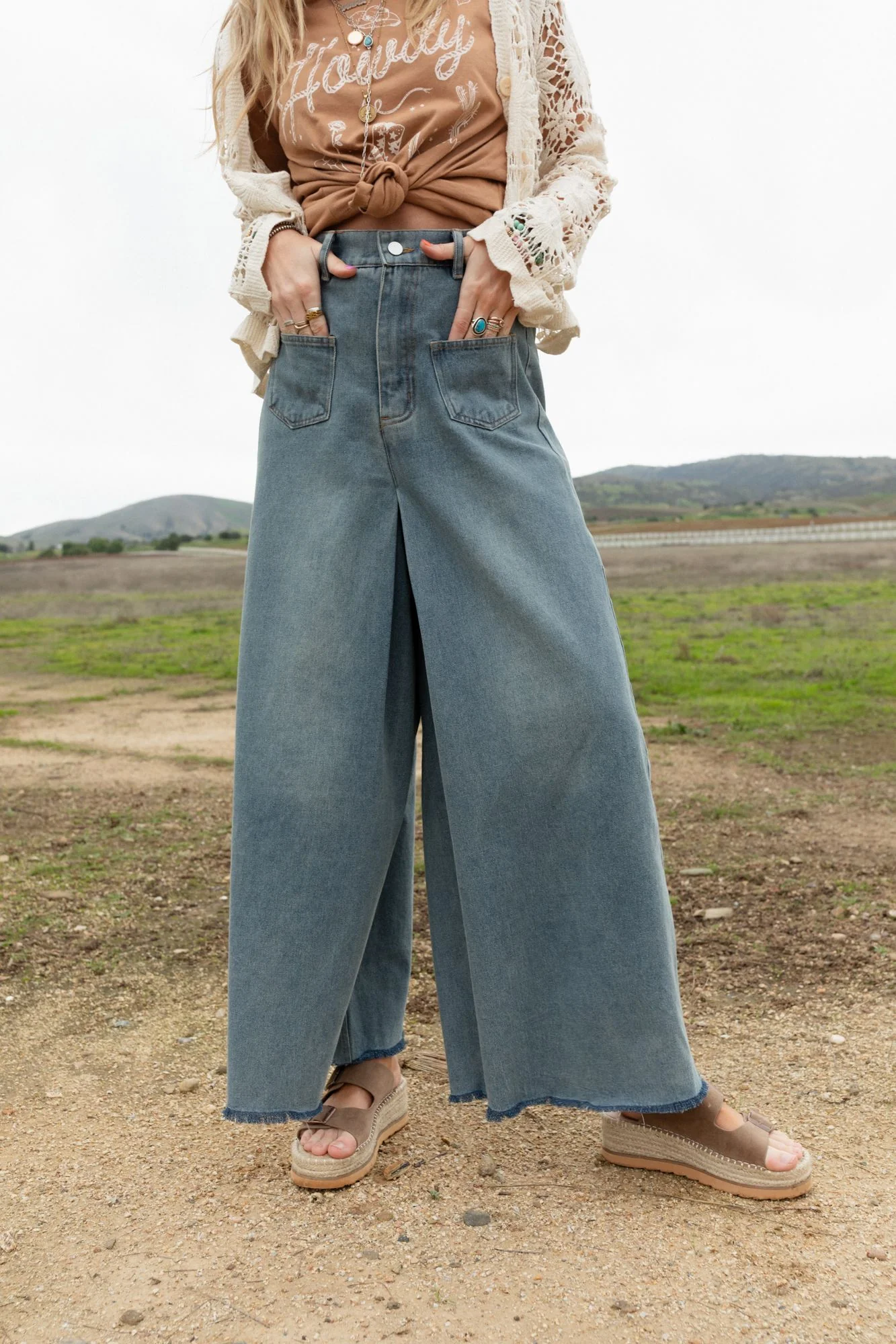 Sway My Way Super Wide Leg Pant - Light Denim - Image 2