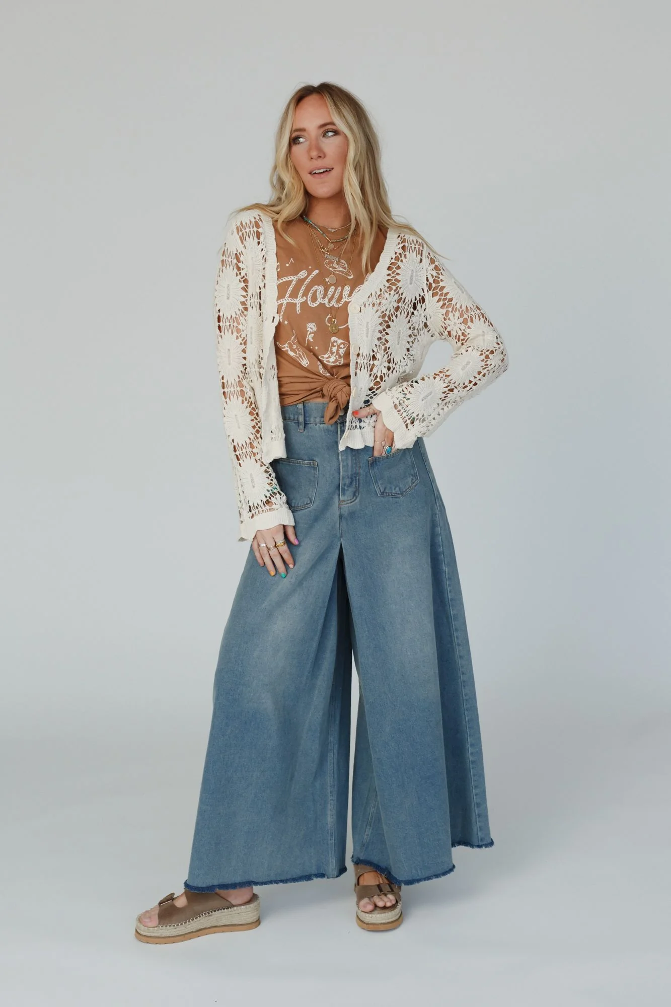 Sway My Way Super Wide Leg Pant - Light Denim - Image 4
