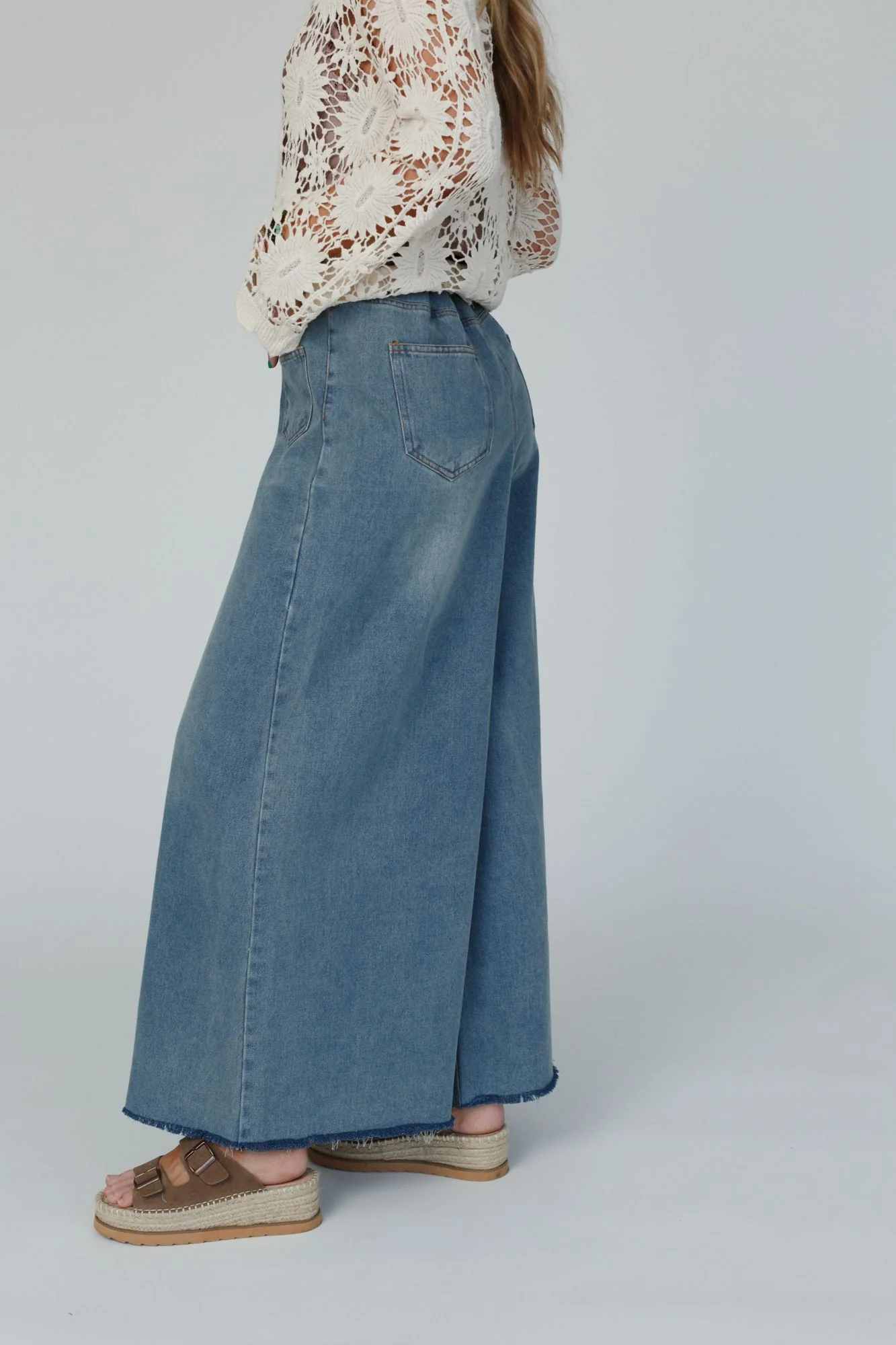 Sway My Way Super Wide Leg Pant - Light Denim - Image 5