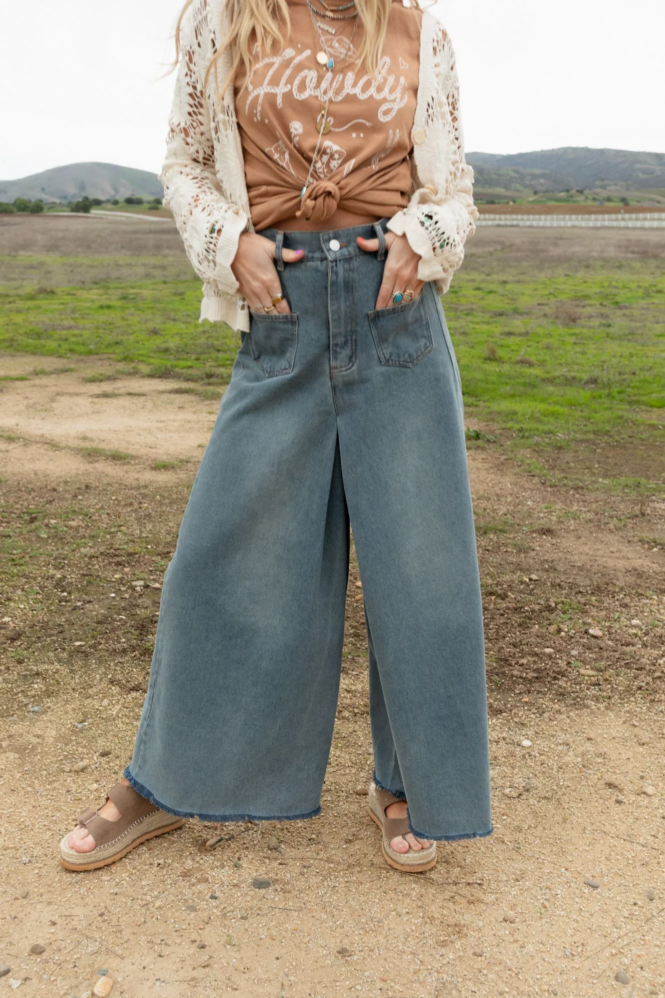 Sway My Way Super Wide Leg Pant - Light Denim - Image 9