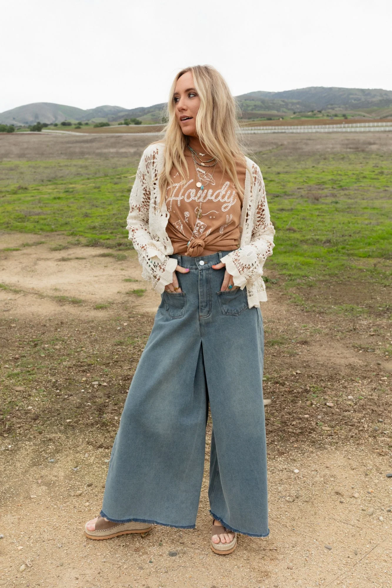 Sway My Way Super Wide Leg Pant - Light Denim - Pre Order