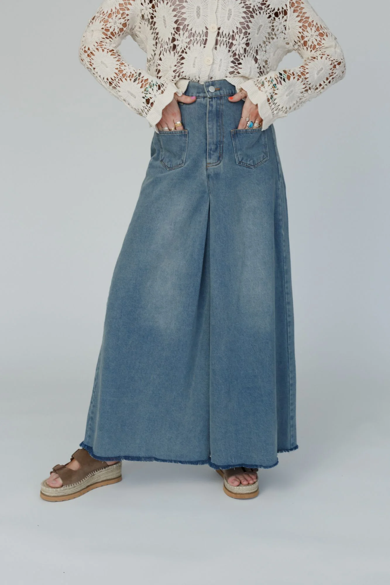 Sway My Way Super Wide Leg Pant - Light Denim - Pre Order - Image 2