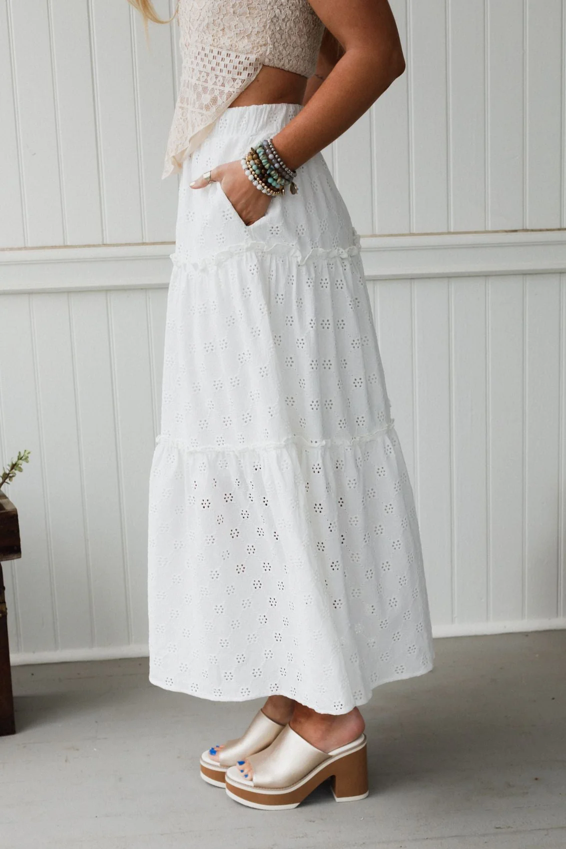 Sweet Briar Eyelet Skirt - White - Image 3