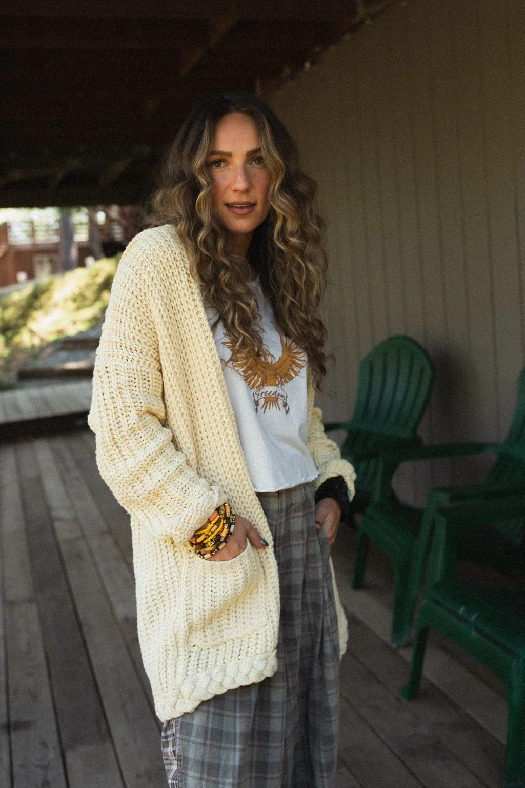Sweet Melody Chunky Knit Cardigan - Yellow - Image 6