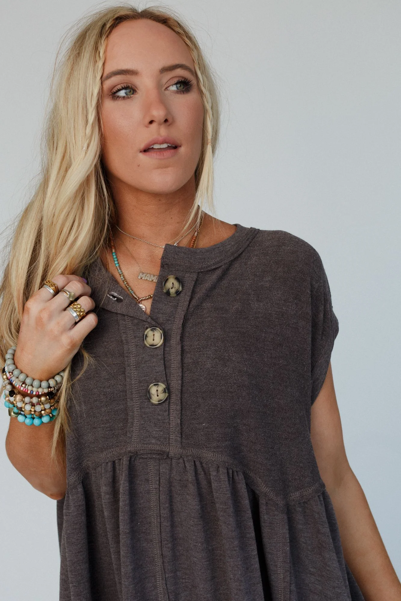 The Nest Sweet Nothings Baby Doll Dress - Charcoal - Pre Order - Image 4