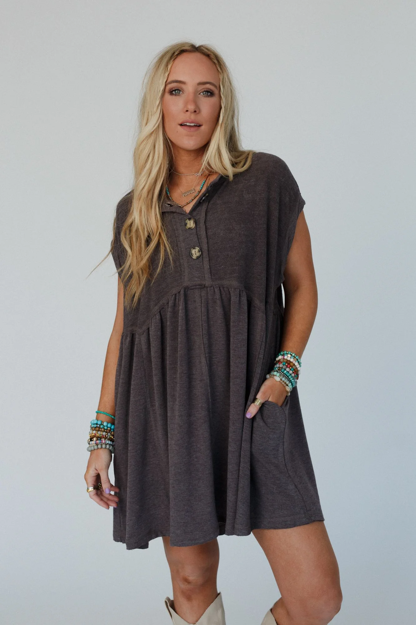 The Nest Sweet Nothings Baby Doll Dress - Charcoal - Pre Order - Image 6