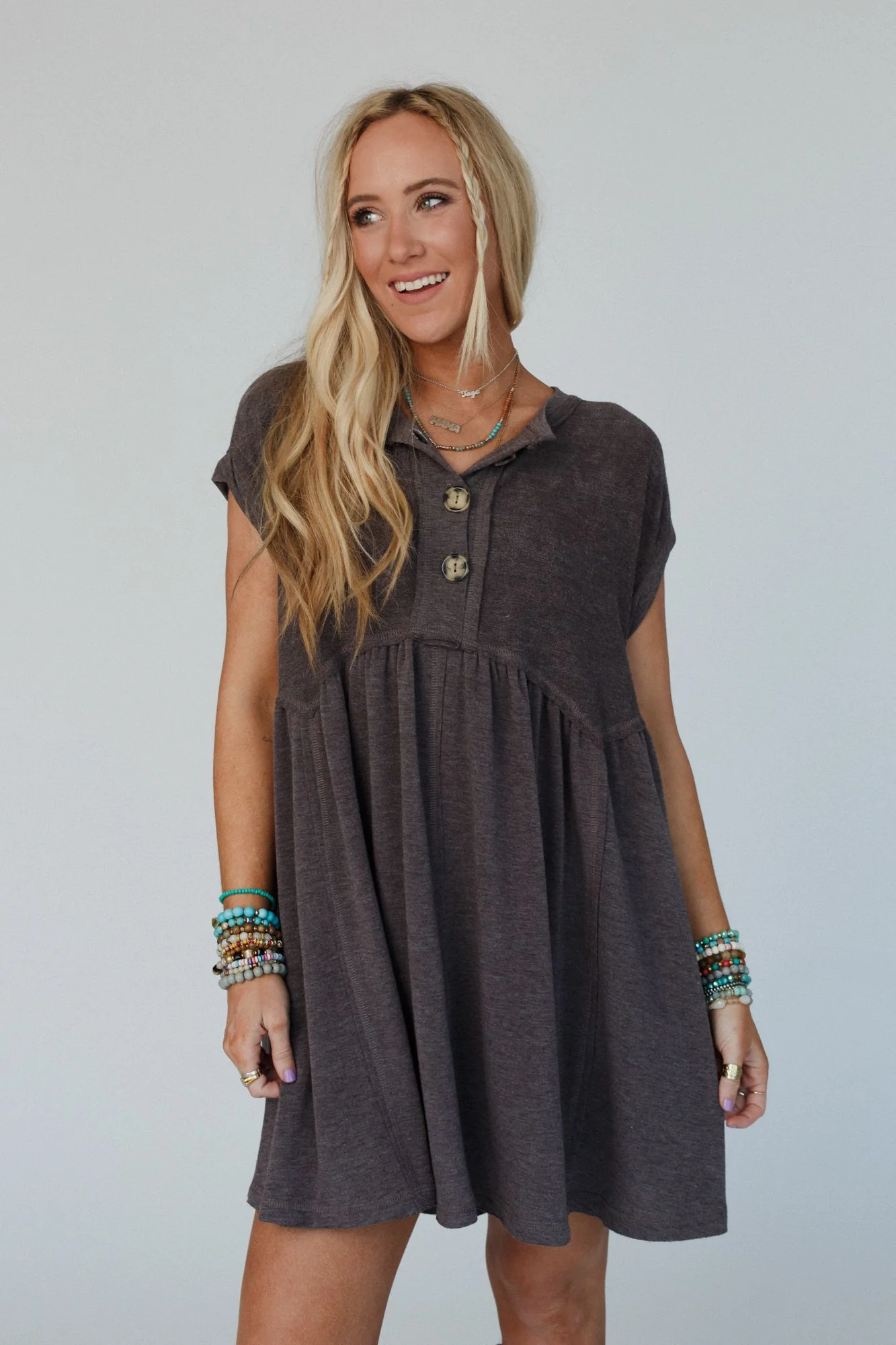 The Nest Sweet Nothings Baby Doll Dress - Charcoal - Pre Order - Image 7