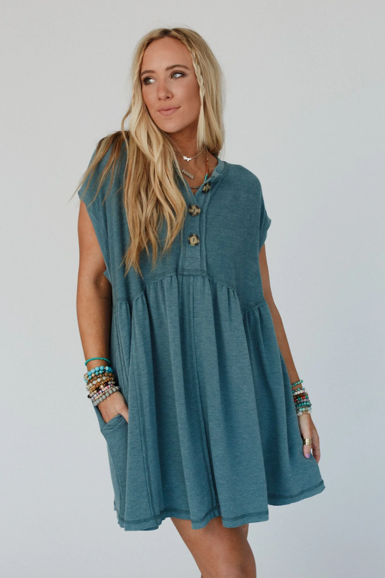 The Nest Sweet Nothings Baby Doll Dress - Teal - Image 12
