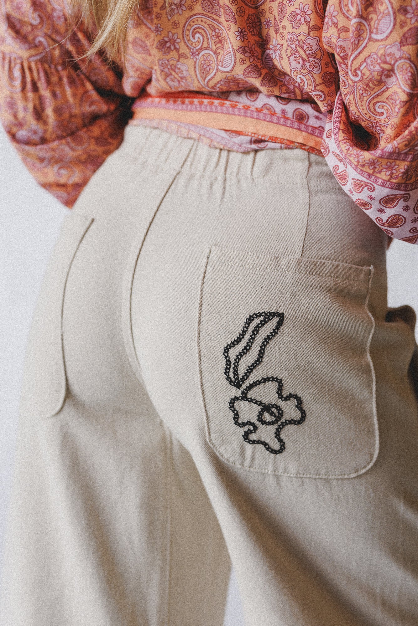 Sweet On You Embroidered Pants - Oat - Image 3