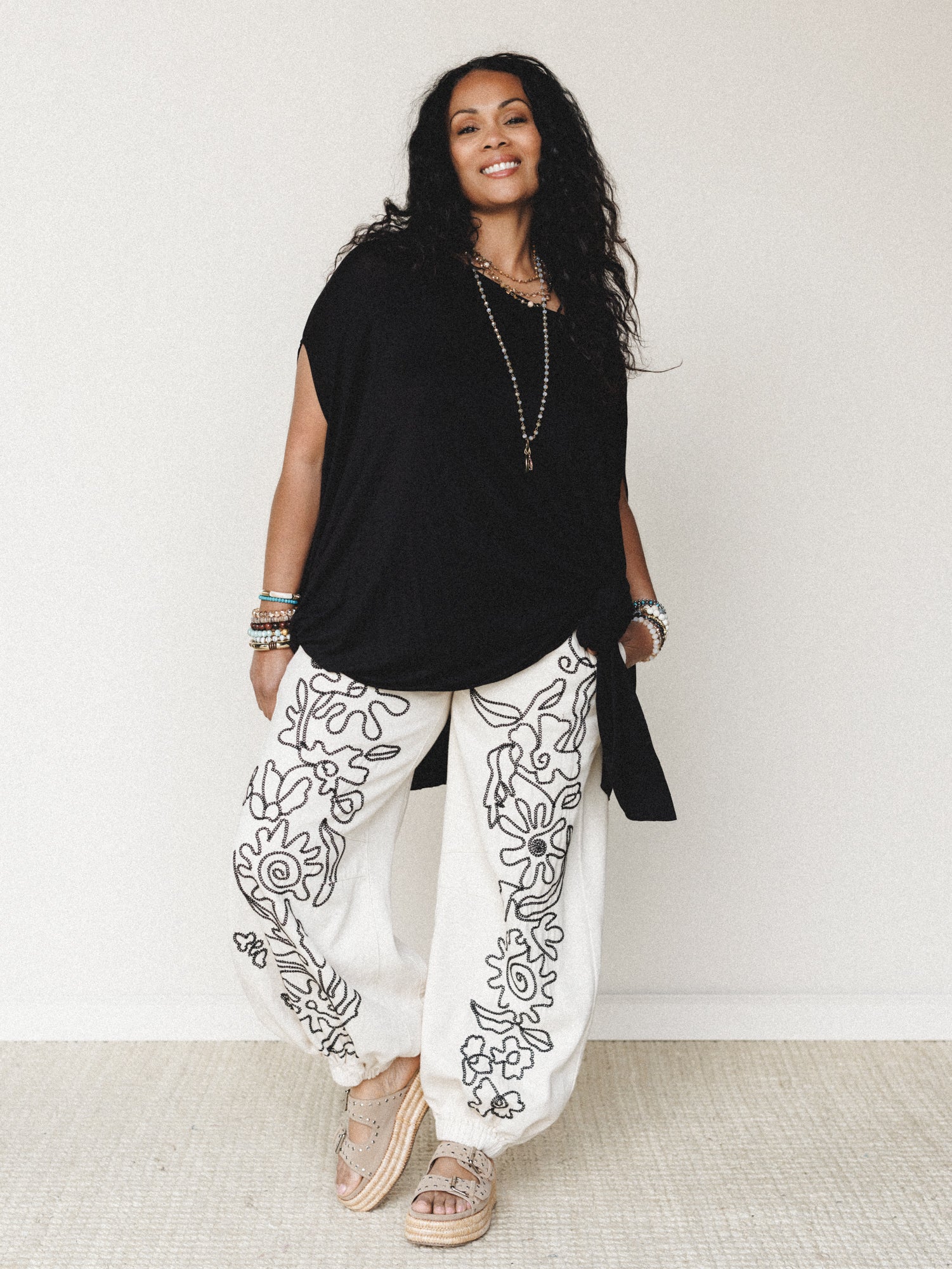 Sweet On You Embroidered Pants - Oat - Image 6