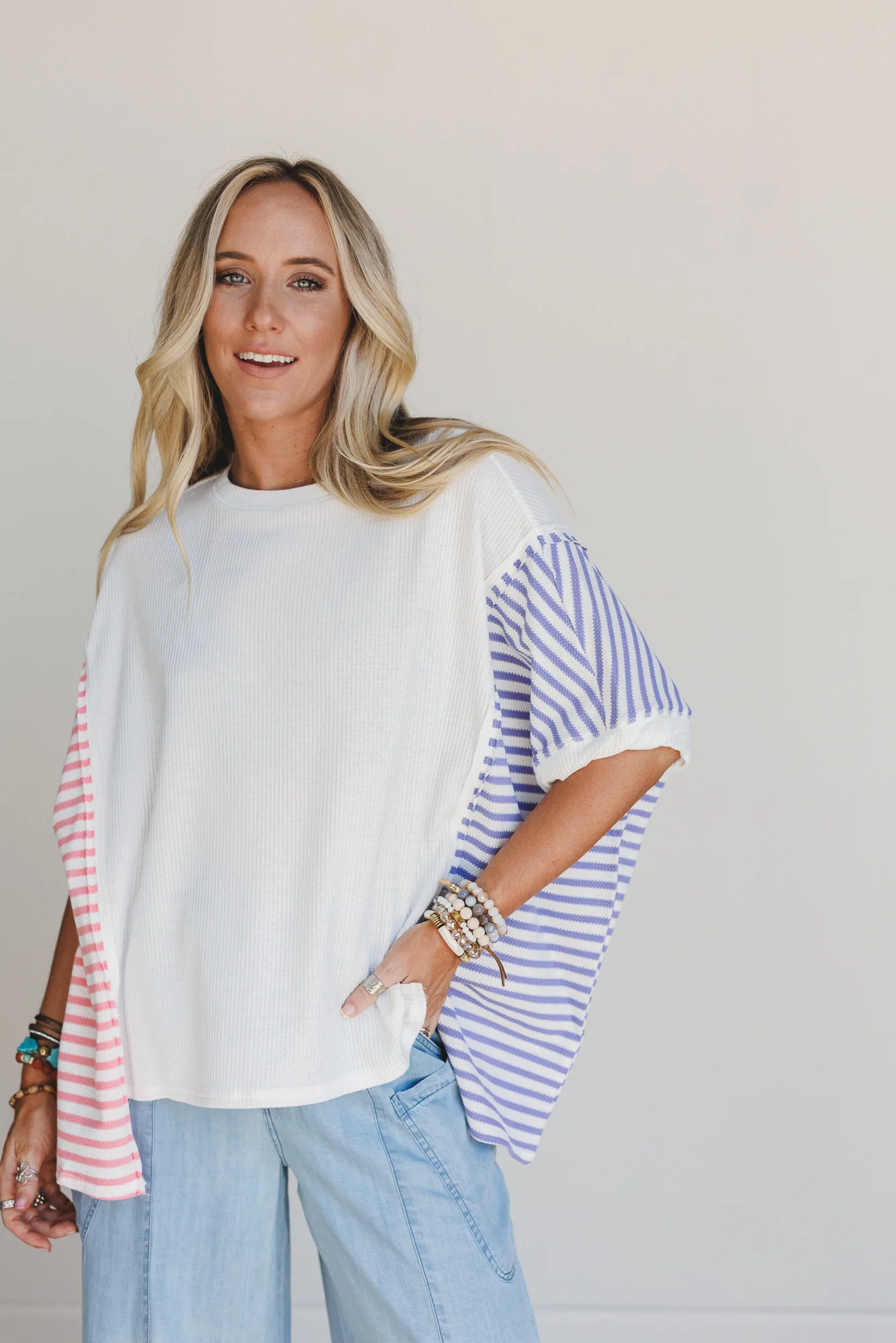Sweet Stripes Top - Off White - Image 3
