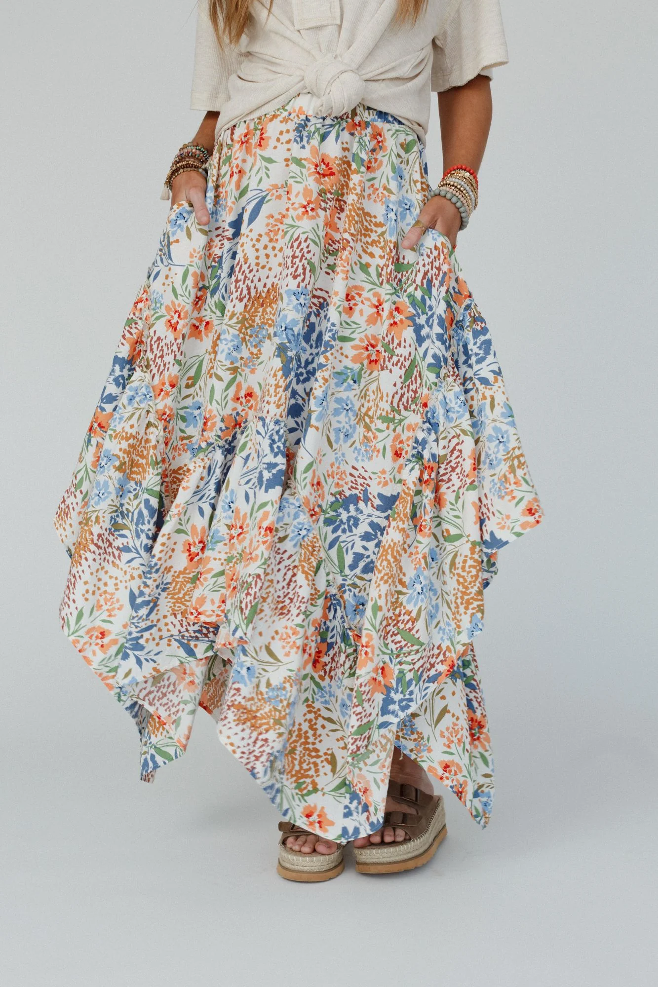 The Nest Swing Of Things Pocketed Midi Skirt - Floral - Image 5