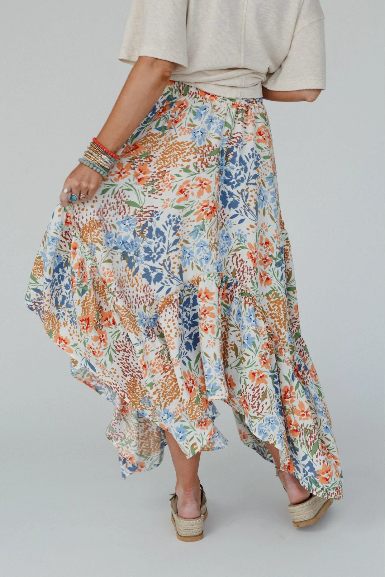 The Nest Swing Of Things Pocketed Midi Skirt - Floral - Image 6