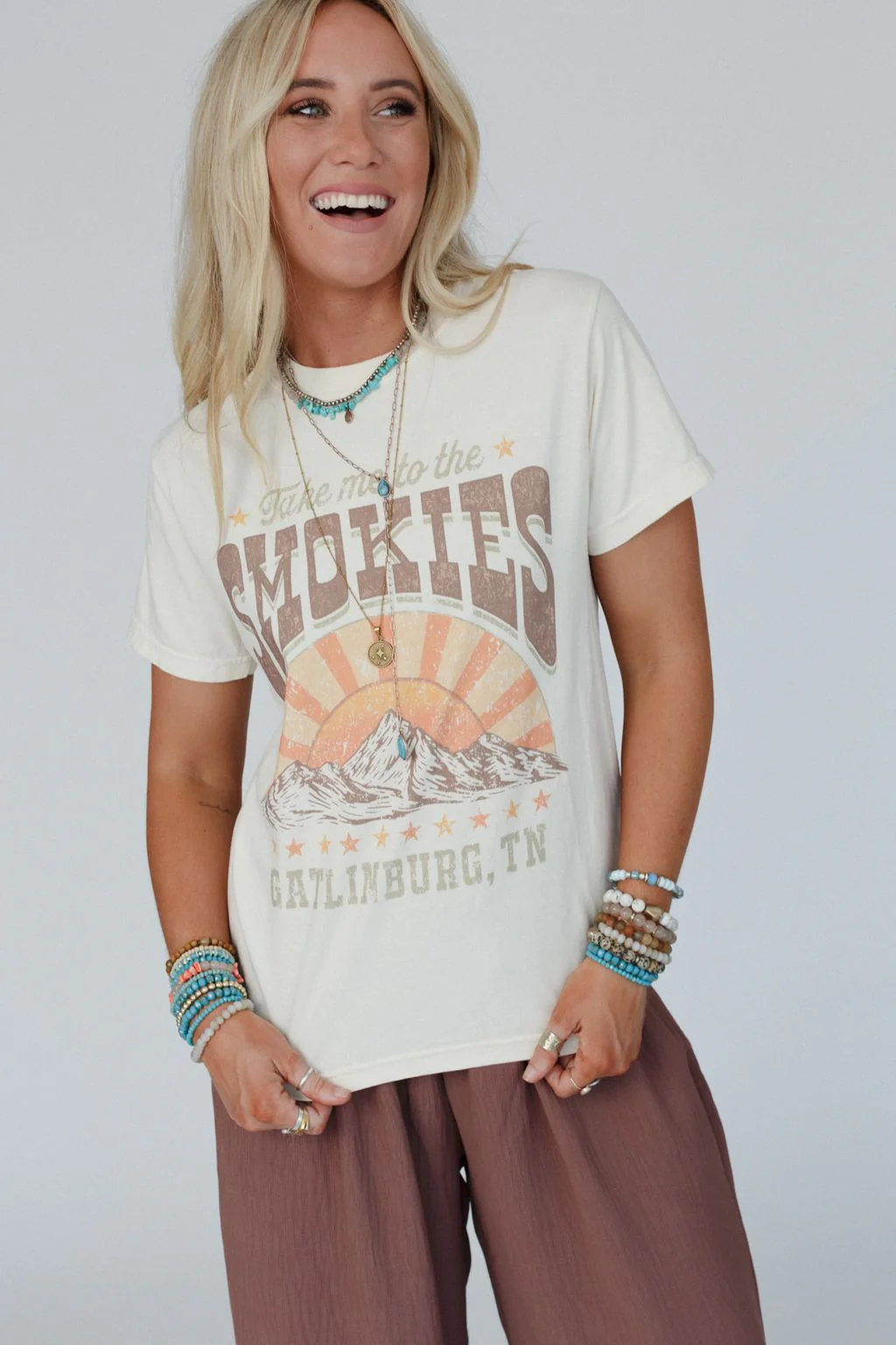 Take Me To The Smokies Graphic Tee - Ivory - Image 3