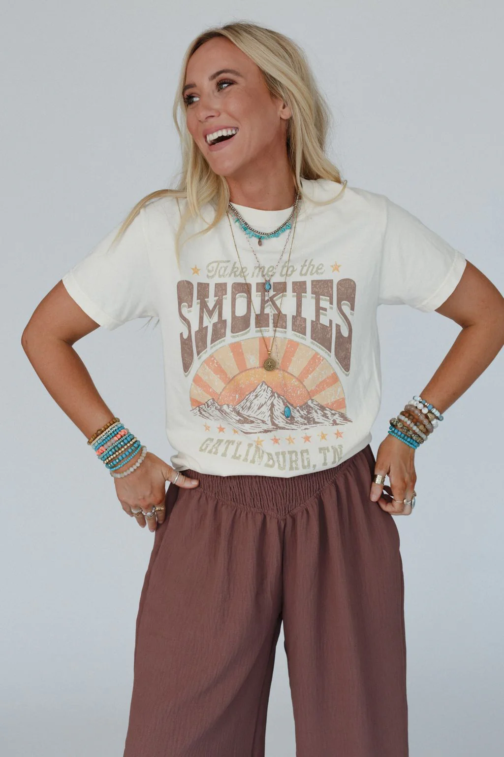 Take Me To The Smokies Graphic Tee - Ivory - Image 4