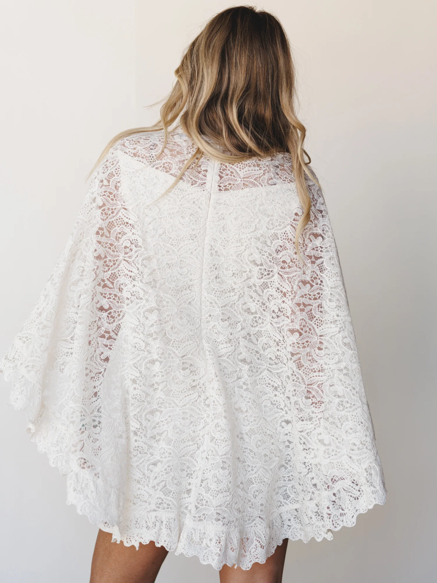 Tales of Love Lace Cape Dress - Ivory - Image 7