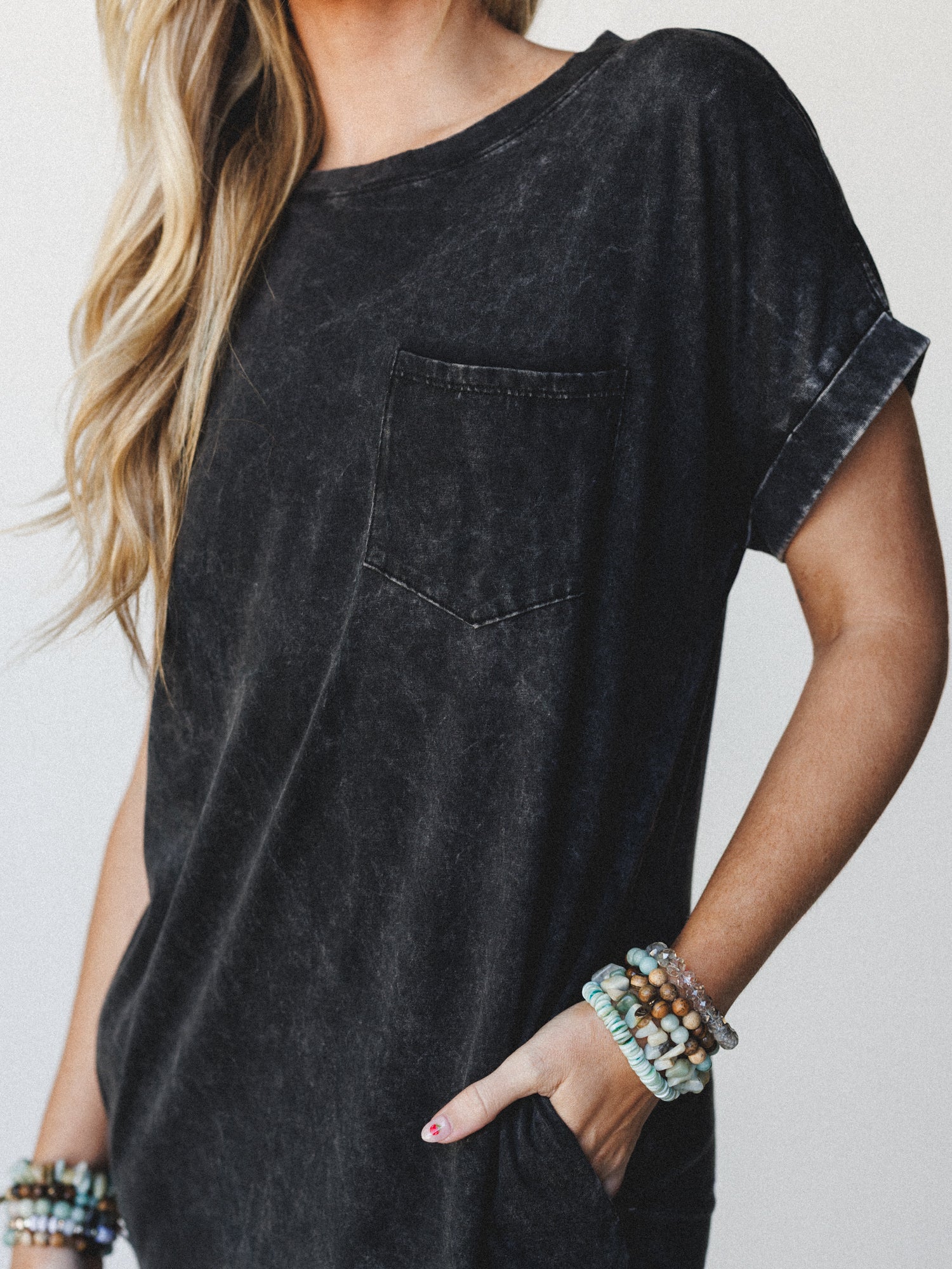 Tee It Up Maxi Tee Dress - Ash Black - Image 2