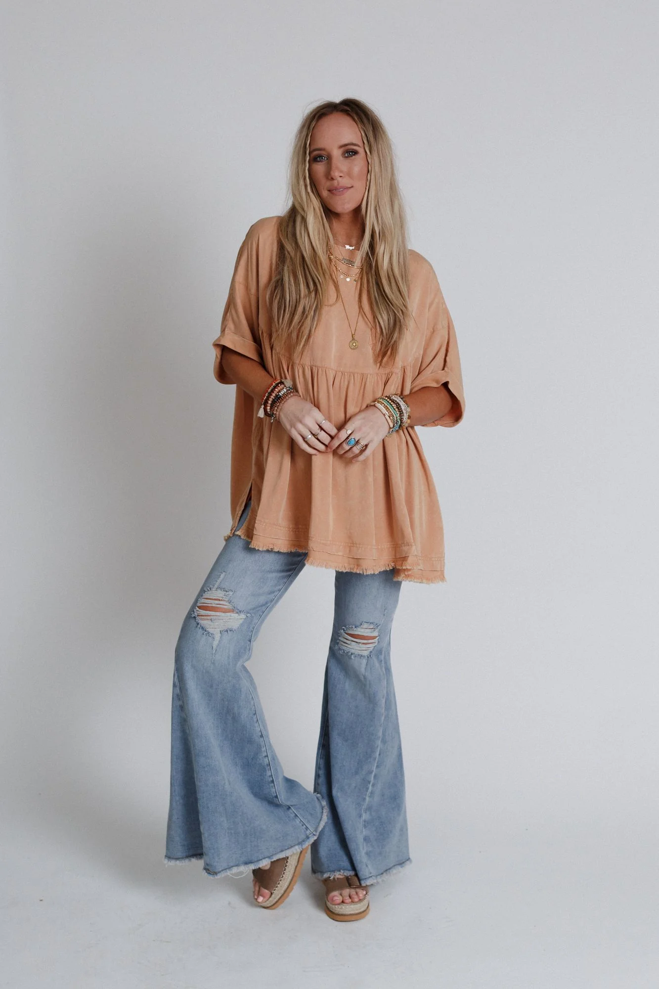 The Good Life Oversized Top - Peach - Image 4
