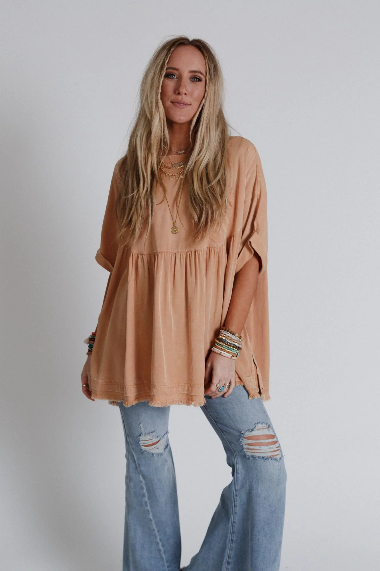 The Good Life Oversized Top - Peach - Image 6