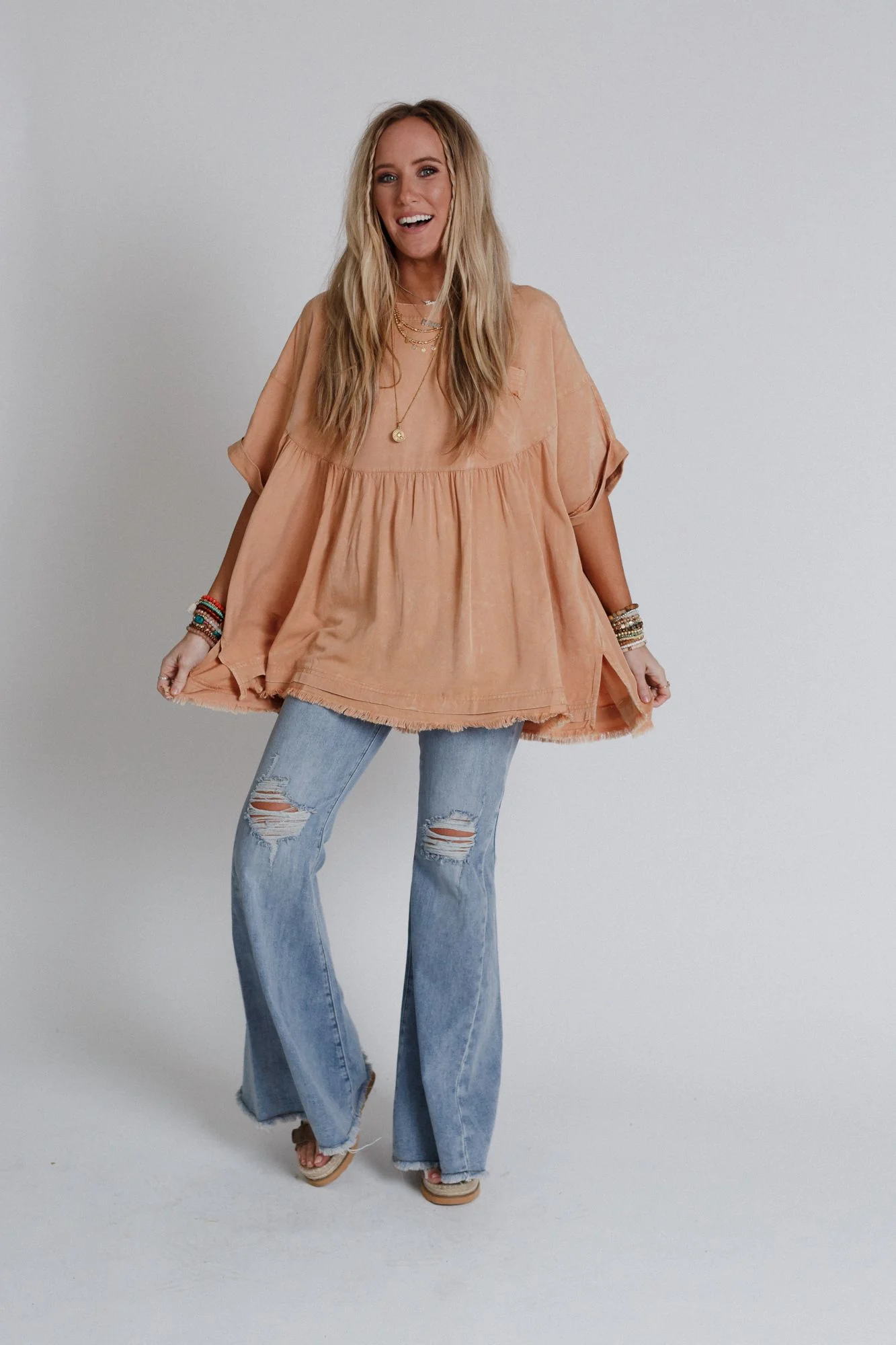 The Good Life Oversized Top - Peach - Image 7